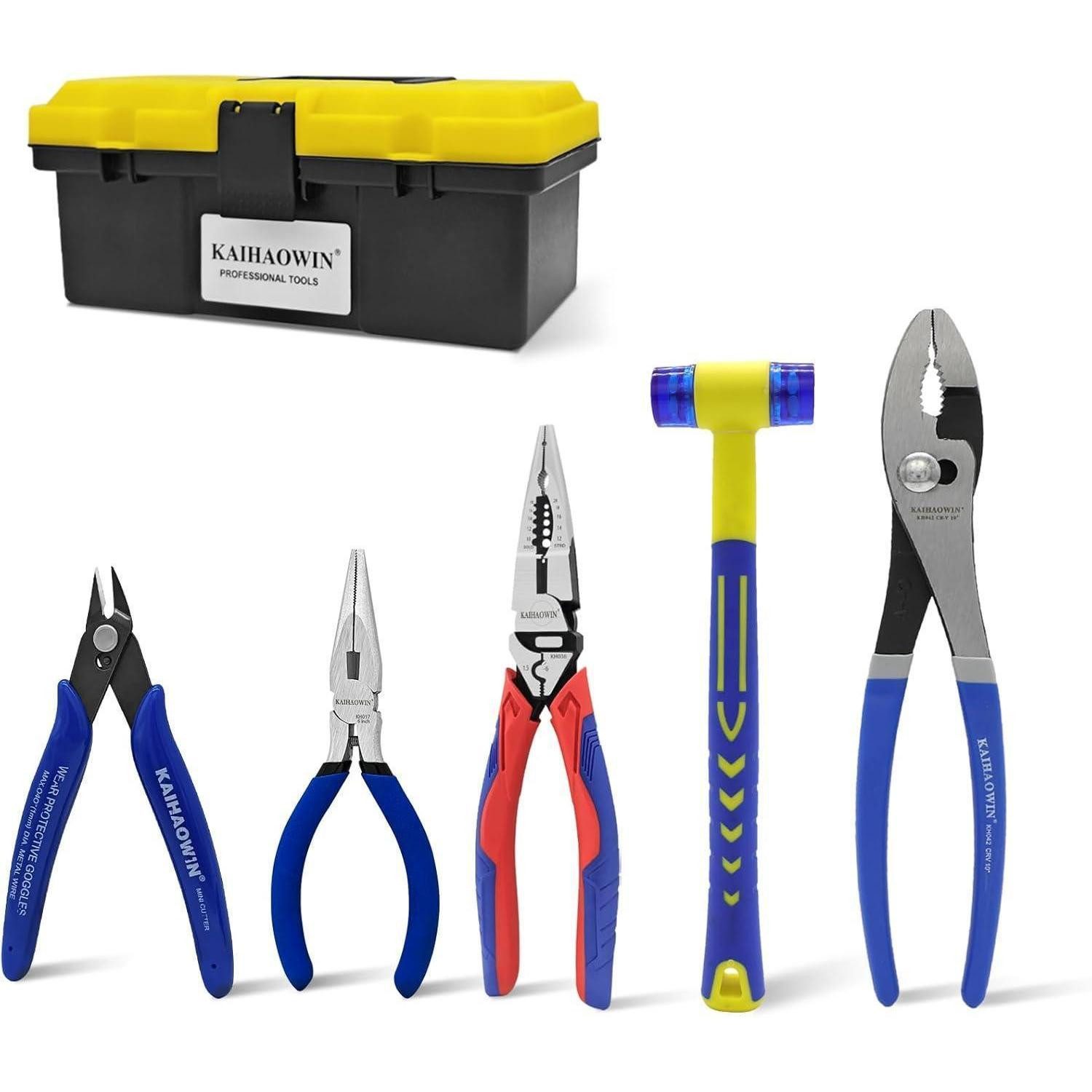 LuxusKollektion Щипціset Щипціset 5teilig Koffer Spitzzange Gleitgelenkzange25cm Werkzeugsatz