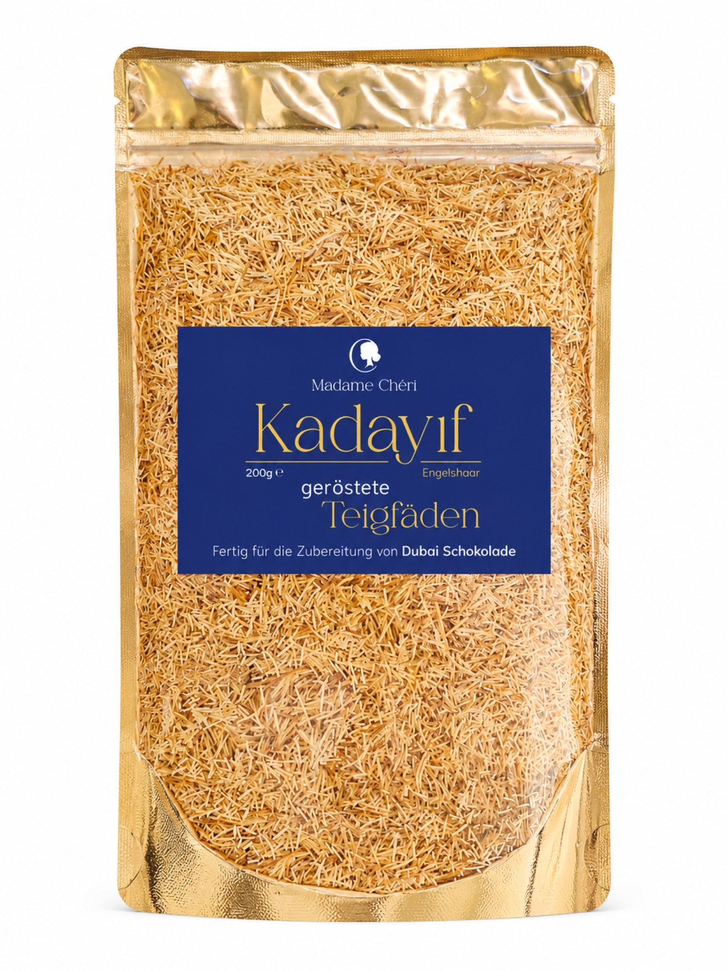 Madame Chéri Backzutat Kadayif geröstete Teigfäden 200g für Dubai Schokolade, geröstet, ohne Zusatzstoffe, ohne Palmöl – Bild 4 von 4
