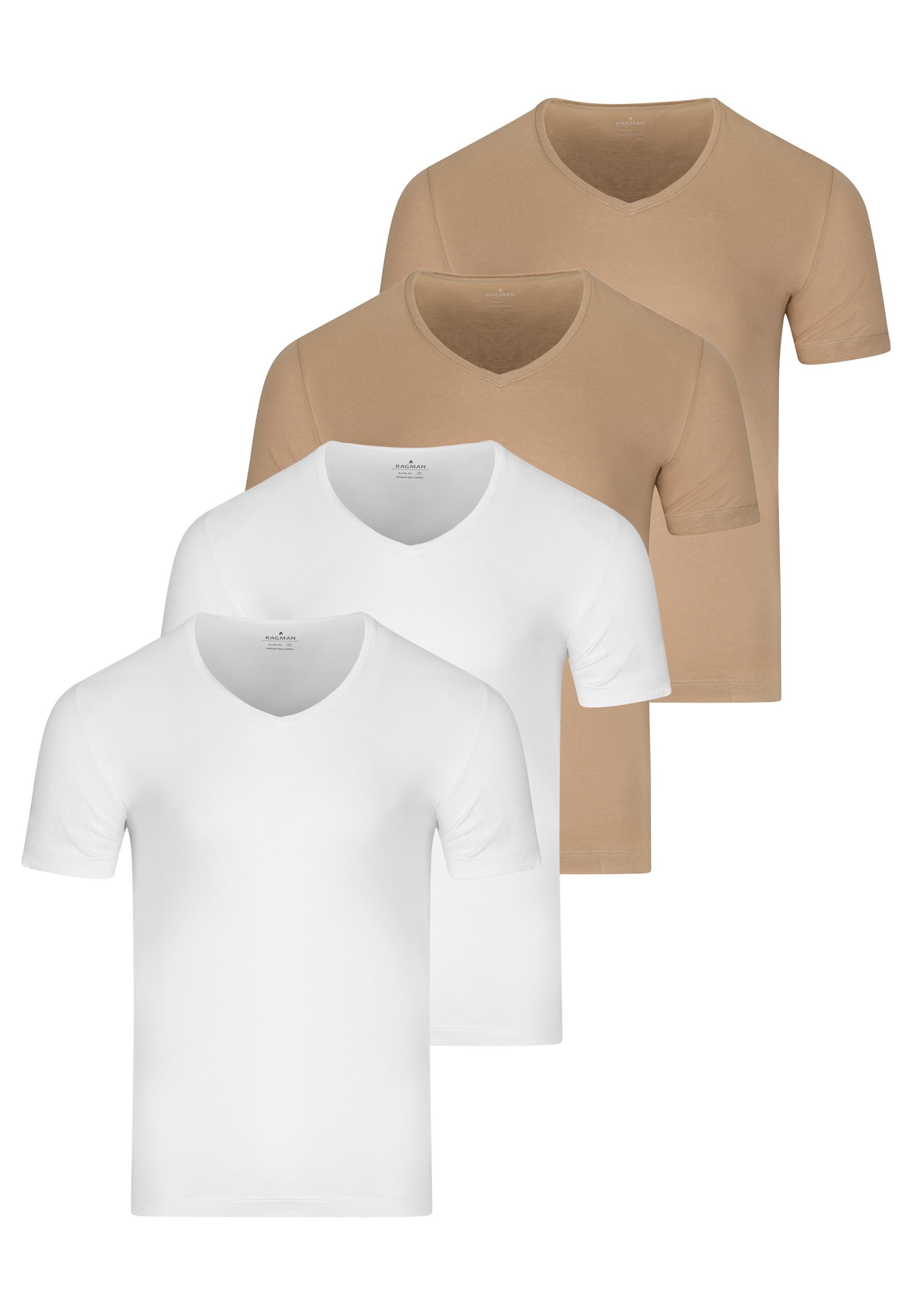 2 x beige / 2 x weiß