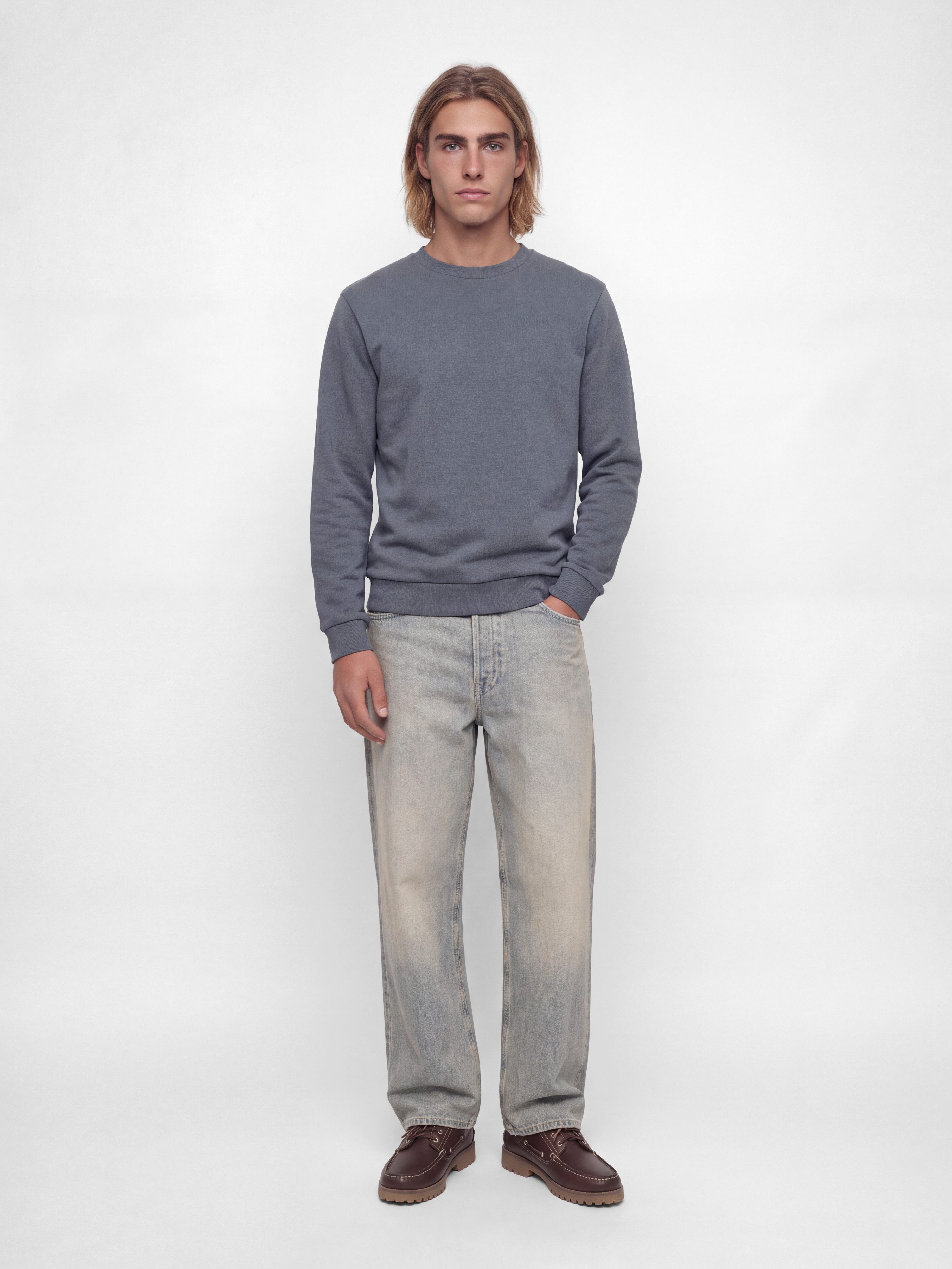 Jack & Jones Sweatshirt JJEBRADLEY SWEAT CREW 2PK MP (Packung, 2-tlg) Materialmix, relaxed fit – Bild 5 von 5