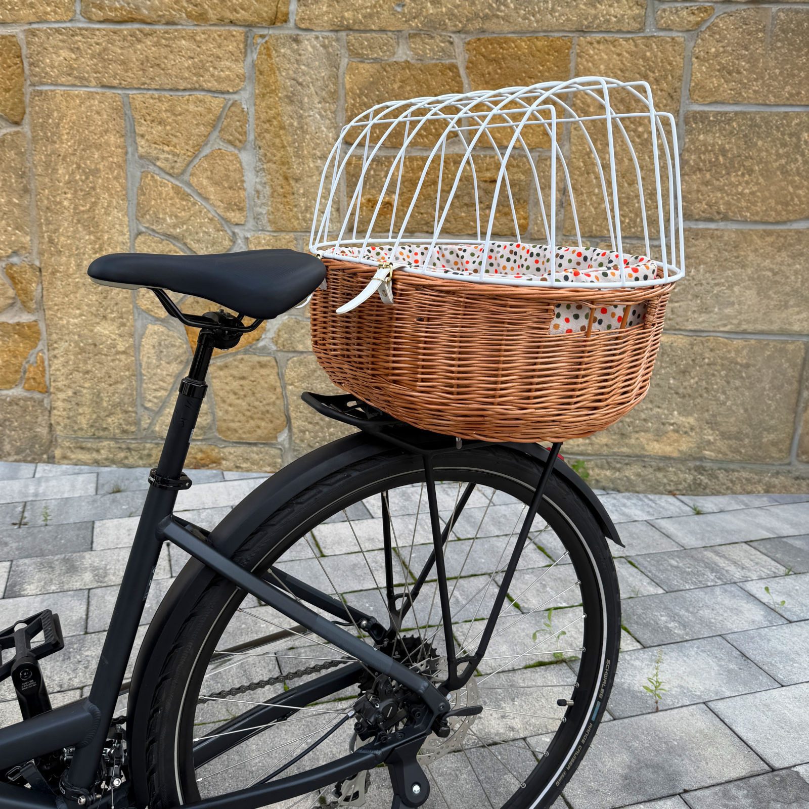 Aumüller Tierfahrradkorb Fahrrad-Tierkorb Classic, mit Polstereinlage, L: 52 cm, Gepäckträge...
