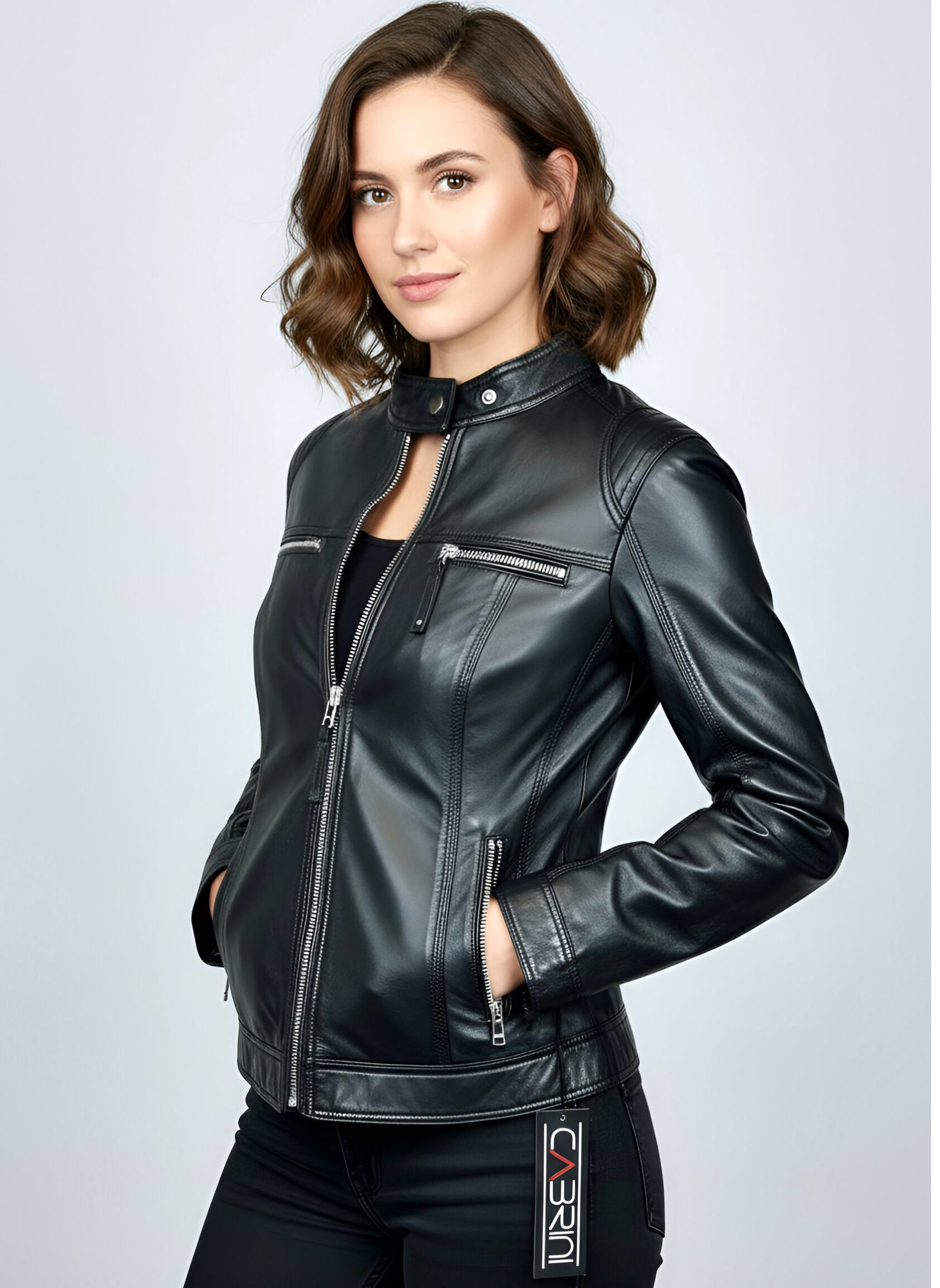 Cabrini Lederjacke Kiki Classic Biker