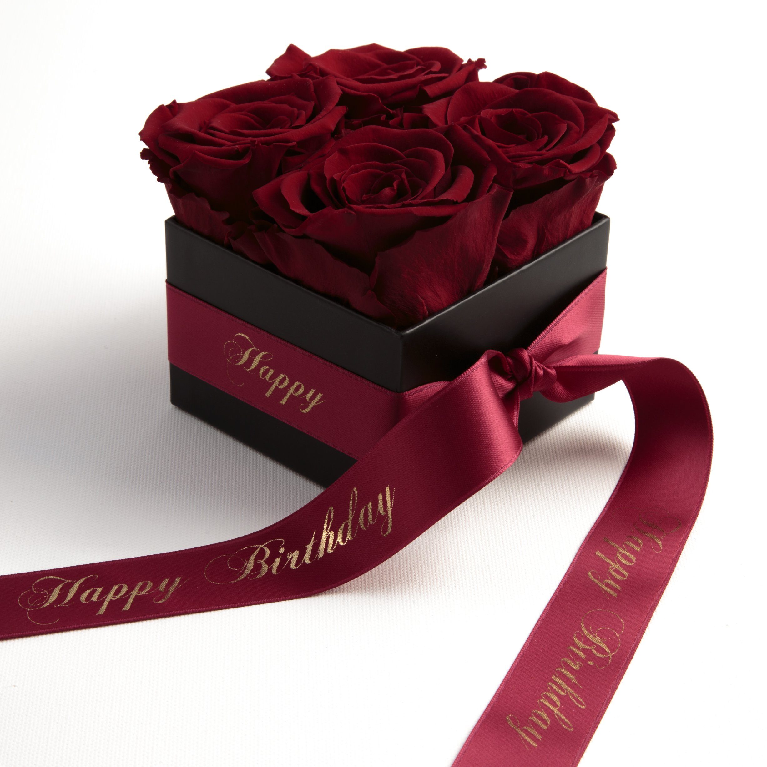 Kunstblume Infinity Rosen Rosenbox Happy Birthday Geburtstag Geschenk für Frauen Rose, ROSEMARIE SCHULZ Heidelberg, Höhe 8.5 cm, echte Rosen lang haltbar, Made  – Bild 2 von 5