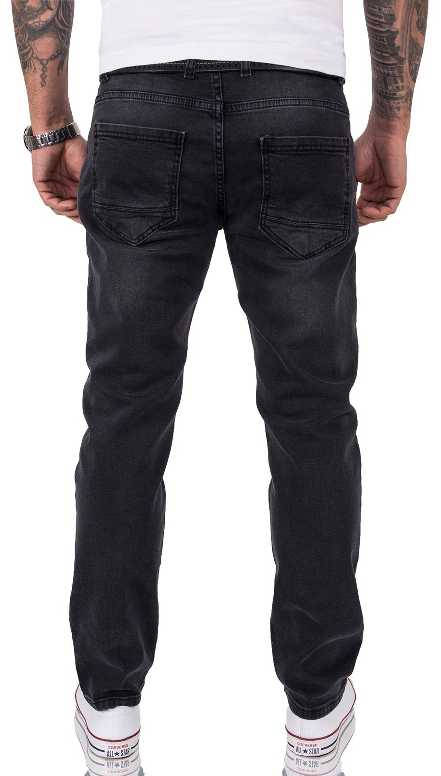 Rock Creek Regular-fit-Jeans Herren Jeans Stonewashed Dunkelgrau RC-2157