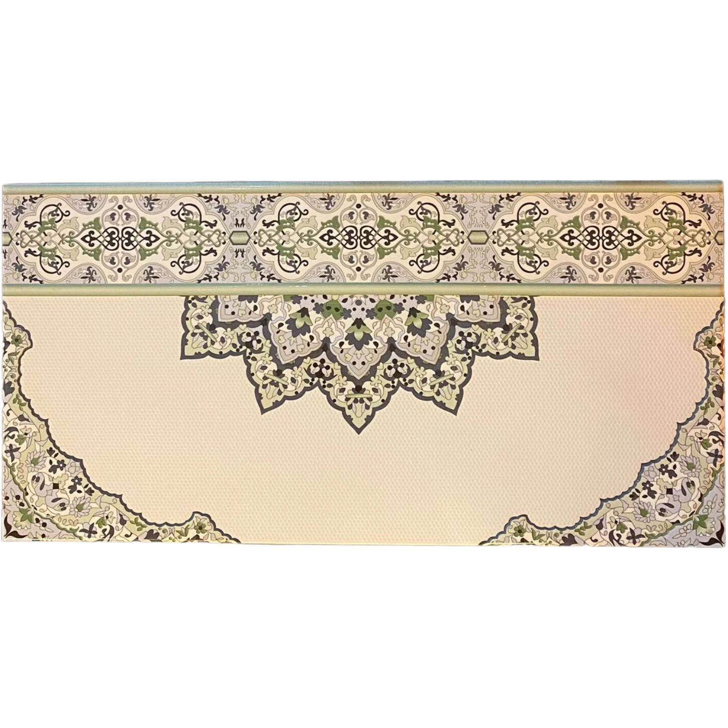 Marrakesch Orient & Mediterran Interior Wandfliese Orientalische Wandfliese Damaskus Muster 12 Einzelfliese modern 50 cm, Keramik 50x25, Muster 12, Wasserdicht und pflegeleicht