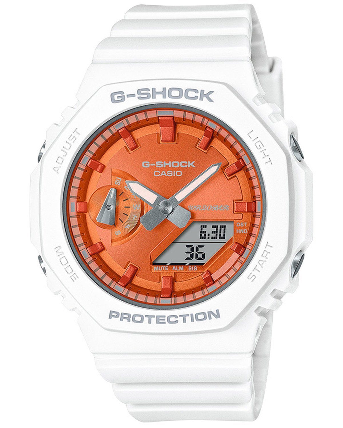 CASIO G-SHOCK Quarzuhr G-Shock Classic Ana-Digi Uhr Weiß/Orange