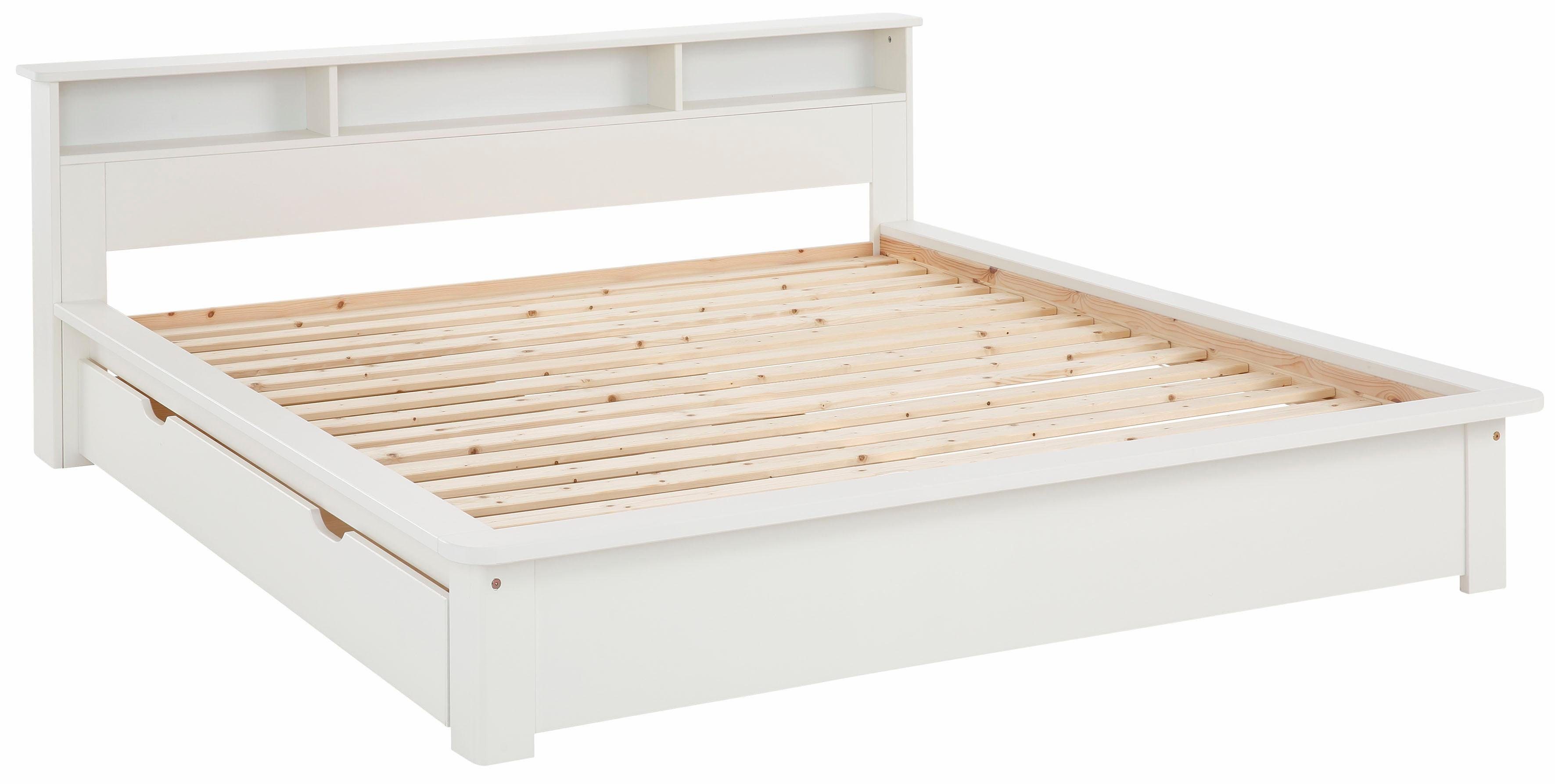 OTTO home Massivholzbett "KERO" BESTSELLER! Stauraum im Kopfteil, zertifiziertes Massivholz (Kiefer), optional mit Schublade. Reduzierter Preis € 319,99. Unverbindliche Preisempfehlung € 418,99