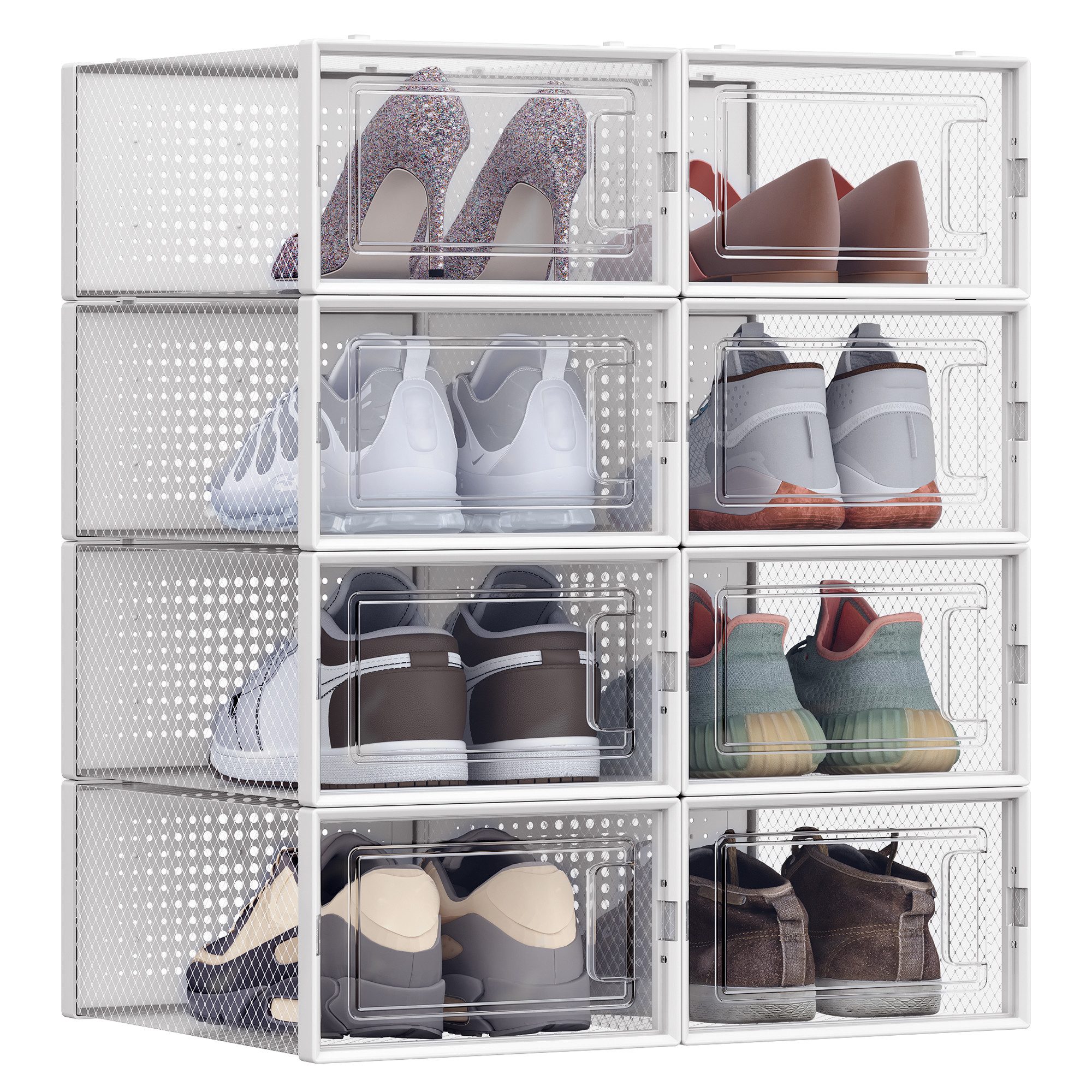 SONGMICS Schuhbox Aufbewahrungsboxen 8st/12st, für Schuhe bis Größe 42/46 ( günstig online kaufen