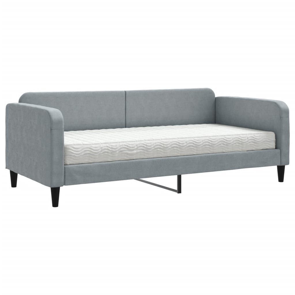 vidaXL Bett Tagesbett mit Matratze Hellgrau günstig online kaufen