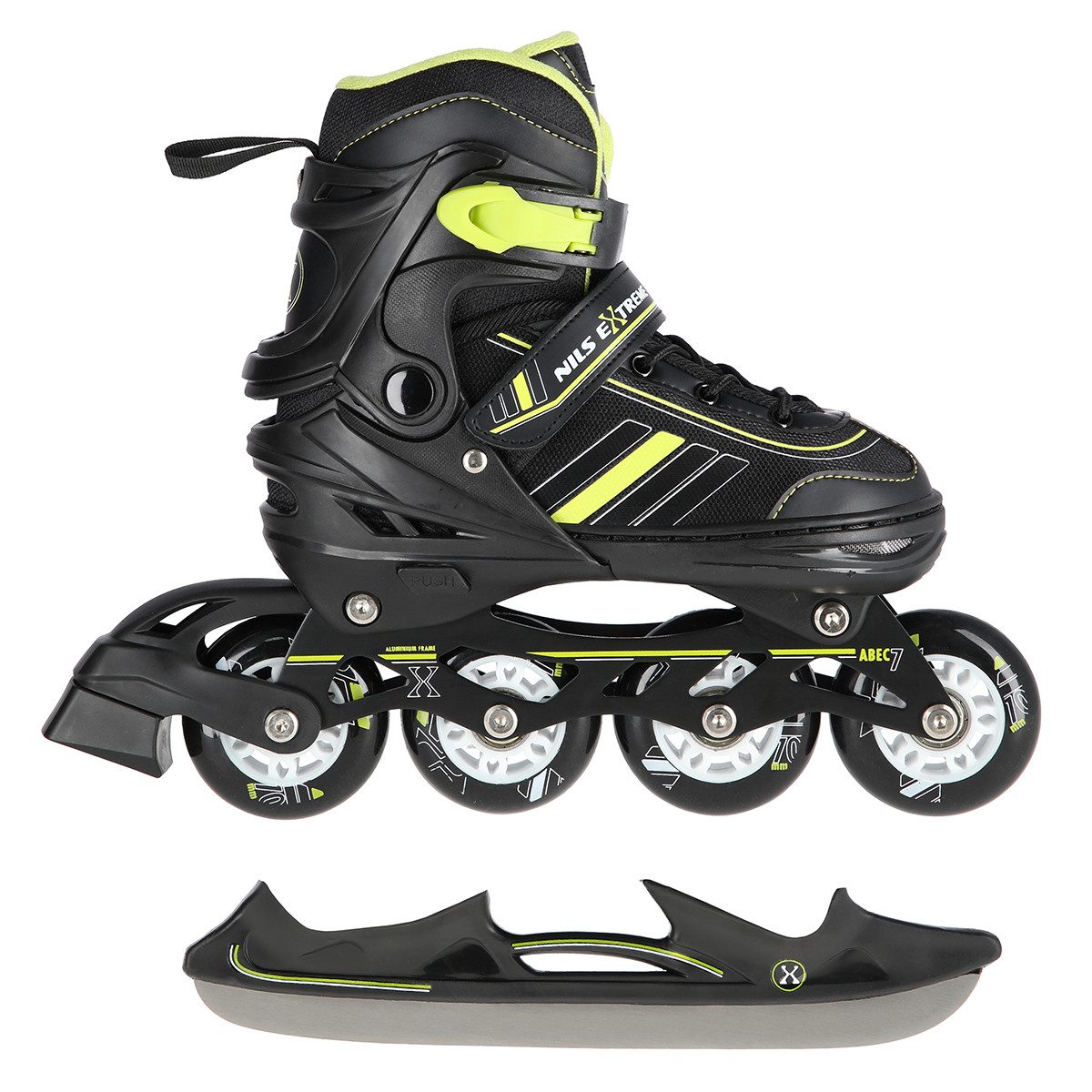 Inlineskates 2-IN-1 Inliner Schlittschuhe Rollschuhe wechselbare Kufen