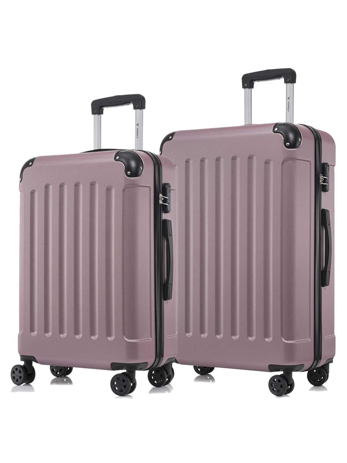 YONSLY Trolleyset Hartschalen-Reisekoffer Rollkoffer Trolley Gepäckset aus ABS, 4 Rollen, (Reiseset, 2 tlg., Größen L&XL), mit 360° Doppelrollen, Zahlenschloss und ergonomischem Gummigriff