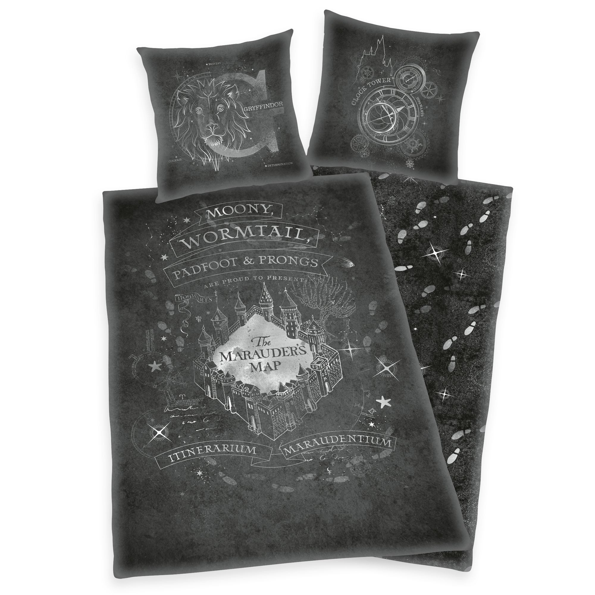 Herding Kinderbettwäsche Harry Potter Karte des Rumtreibers Wende Bettwäsche 2tlg 135x200 cm, 2 teilig, Langlebig
