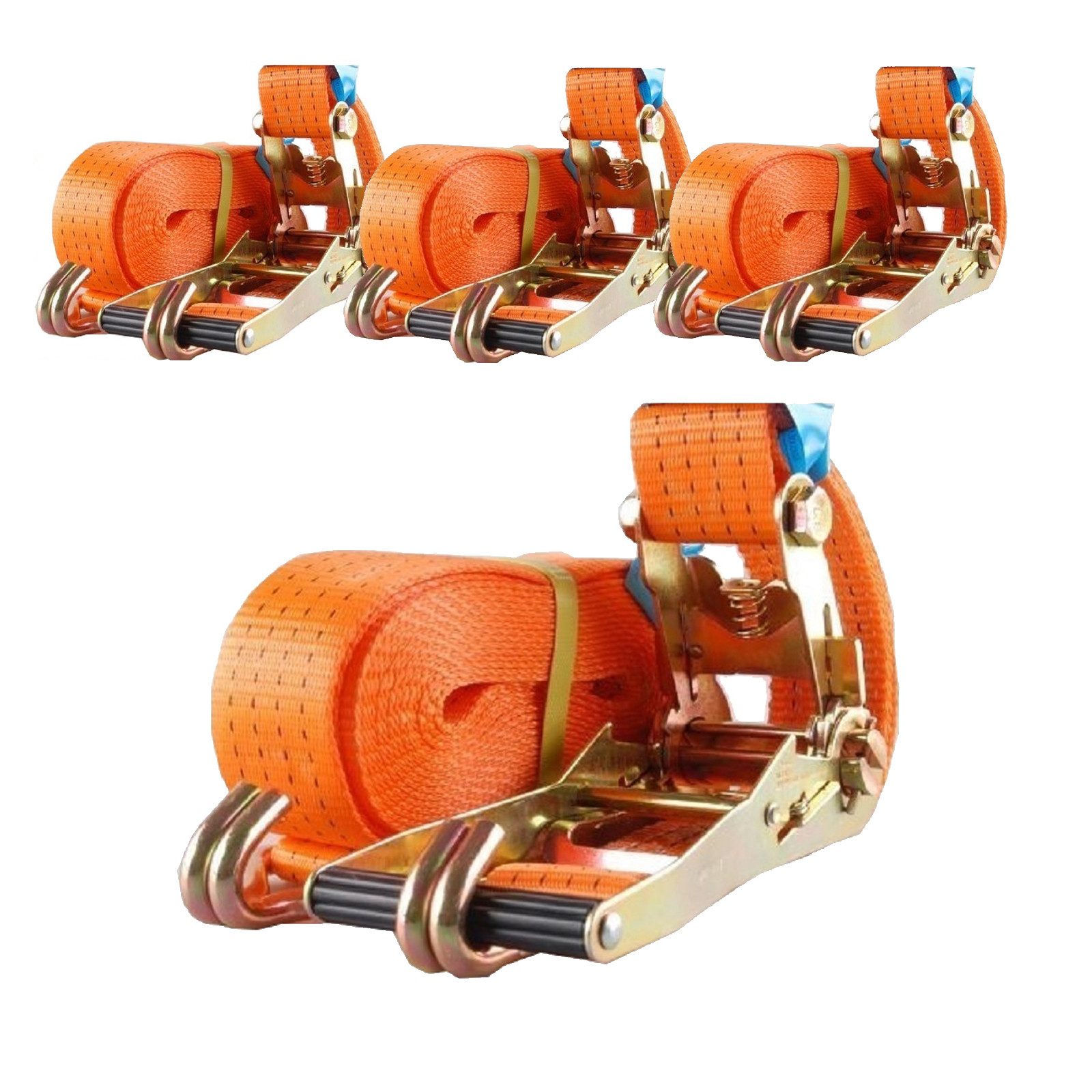 Spanngurt Profi Ratschen Zurrgurt Spanngurte 2-tlg 8m 4t TÜV/GS ORANGE reißfest