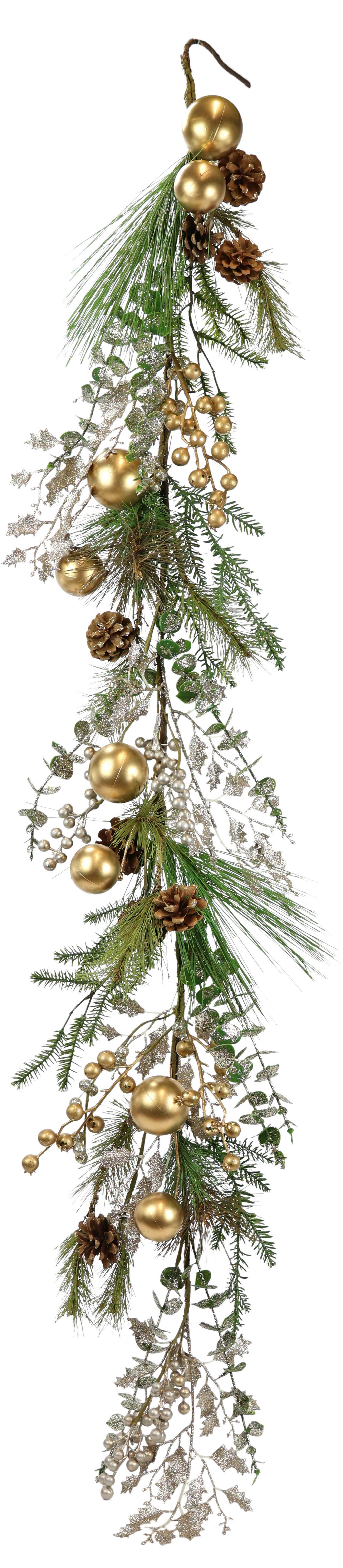 Kunstgirlande Weihnachtsgirlande Kugeln/Zapfen/Tanne Tanne, I.GE.A., Höhe 1 günstig online kaufen