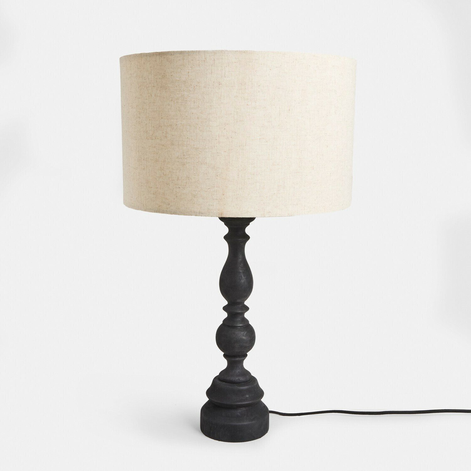 Mirabeau Tischleuchte Tischlampe Freydaal antikschwarz/beige