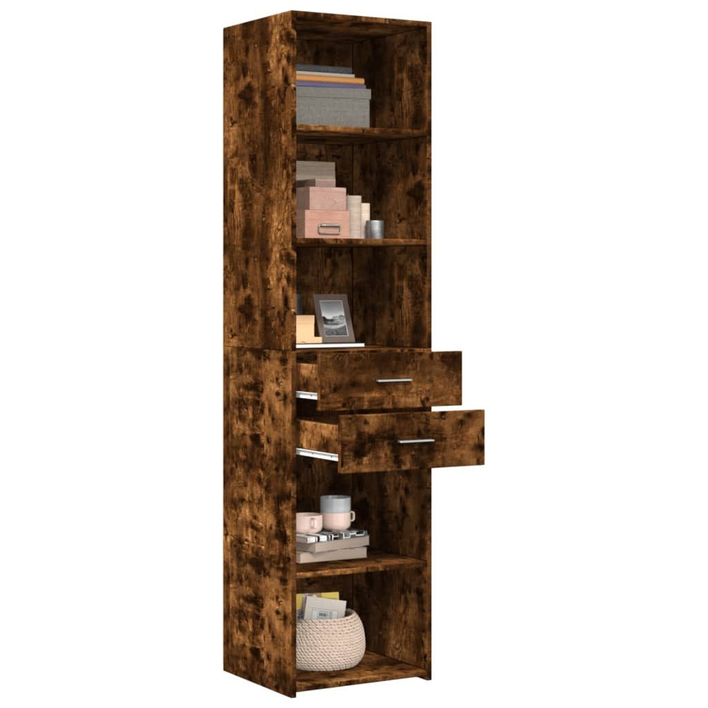 vidaXL Highboard Highboard Räuchereiche 45x42,5x185 cm Holzwerkstoff (1 St)