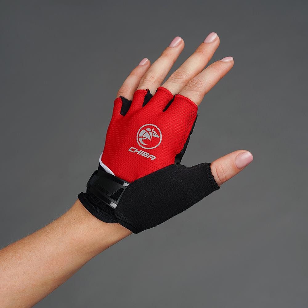 Chiba Fahrradhandschuhe CHIBA Youth - Radhandschuhe rot XS/S, atmungsaktiv & leicht gepolstert