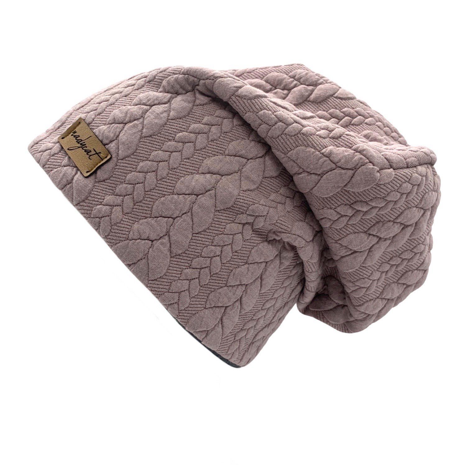 nadycat Beanie ZOPF & STYLE altrosa (2-St., Beanie mit passendem Loop) handgefertigt aus der Lausitz