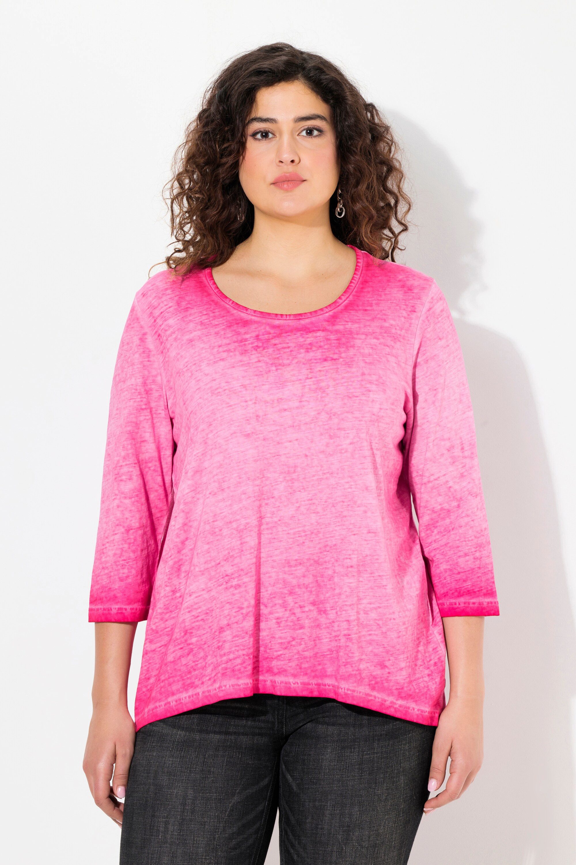 Ulla Popken Longshirt Shirt Zierfalten A-Linie günstig online kaufen