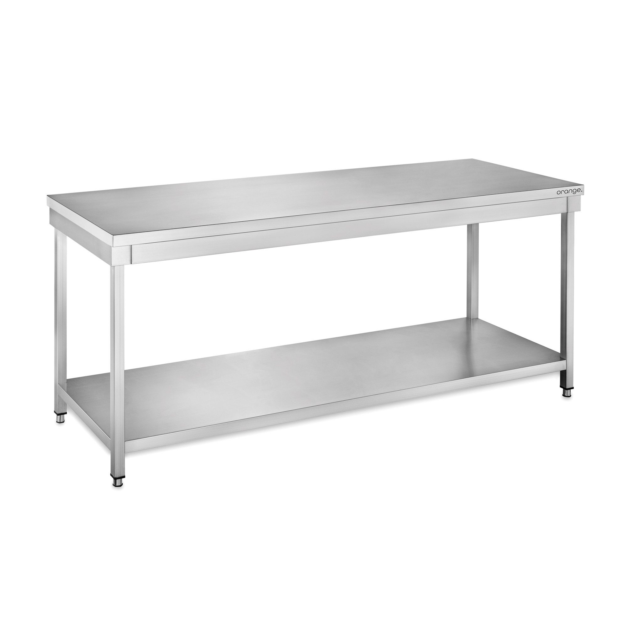 Orange Arbeitstisch Edelstahl Basic, mit Grundboden, ohne Aufkantung günstig online kaufen