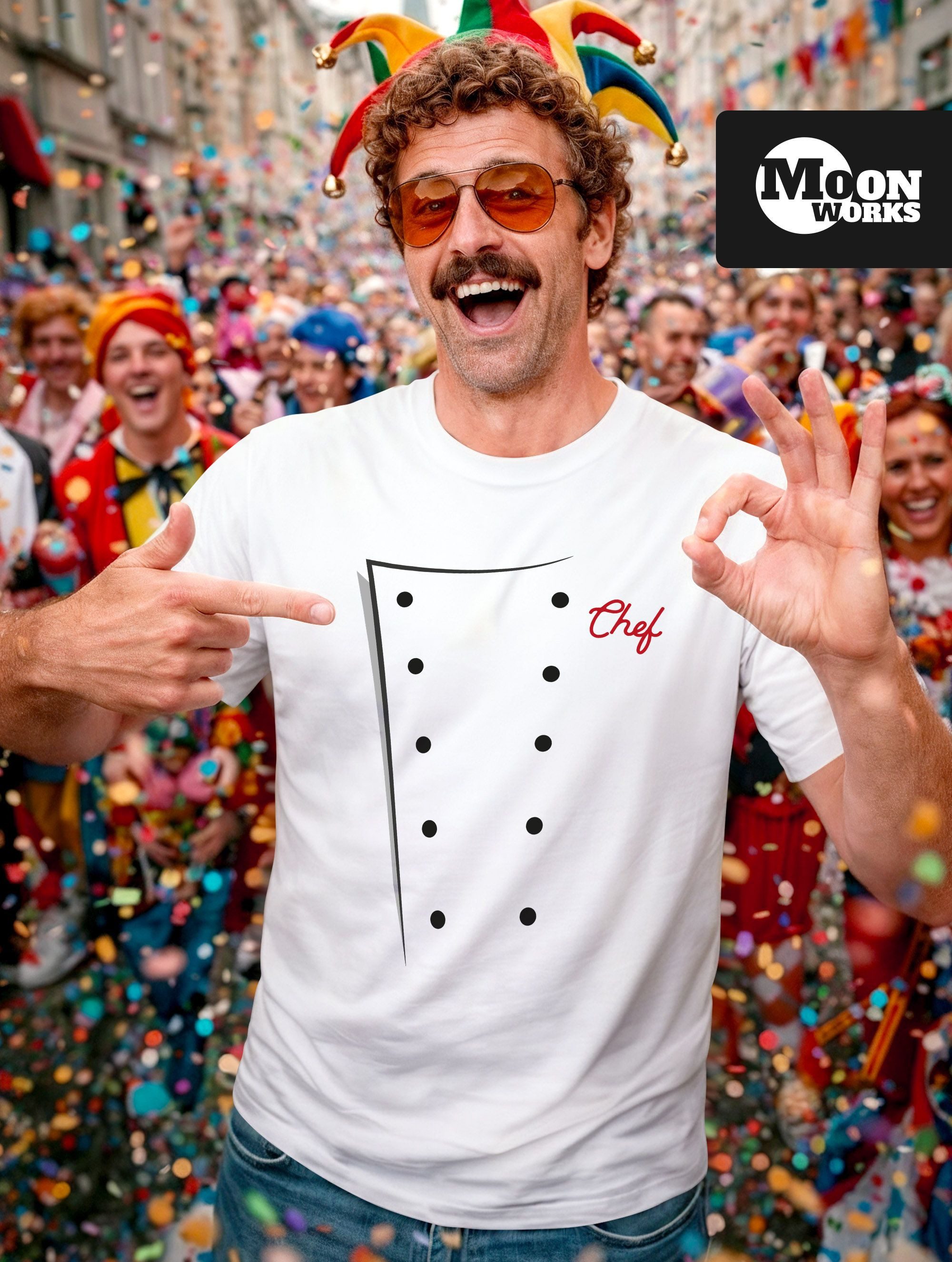 MoonWorks Print-Shirt Herren T-Shirt Koch Kochjacke Kostümshirt Fasching Ka günstig online kaufen
