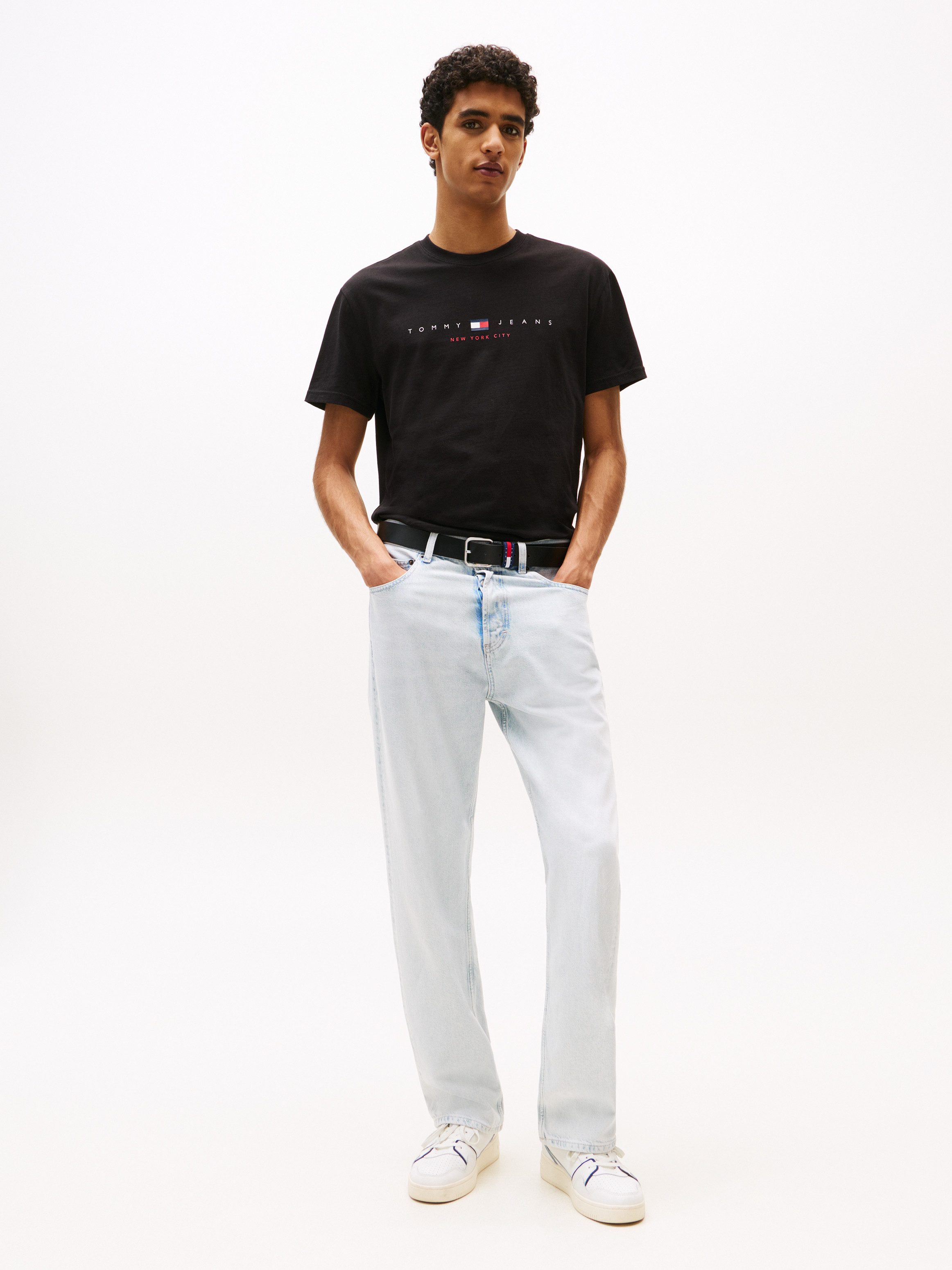 Tommy Jeans T-Shirt TJM REG FLAG LINEAR SS TEE EXT Mit Rundhalsausschnitt günstig online kaufen