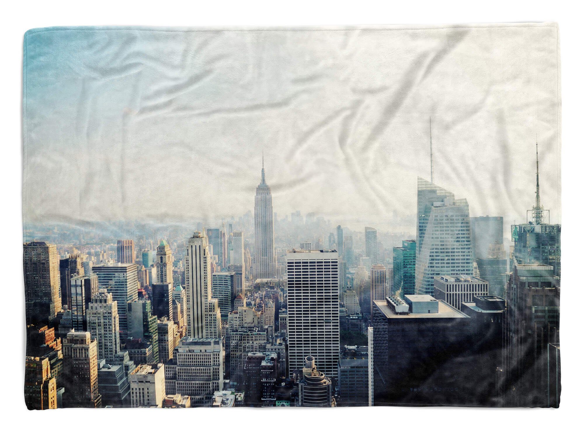 Sinus Art Handtücher Handtuch Strandhandtuch Saunatuch Kuscheldecke mit Fotomotiv New York Empire St, Baumwolle-Polyester-Mix (1-St), Handtuch