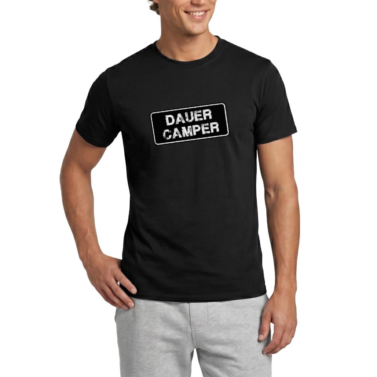 Spreadshirt T-Shirt Dauer Camper Männer T-Shirt (1-tlg)