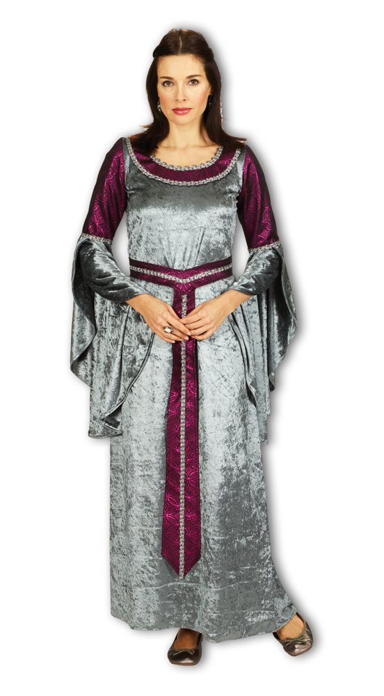 andrea-moden Kostüm Hofdame Mittelalter Kostüm für Damen, Silber Bord