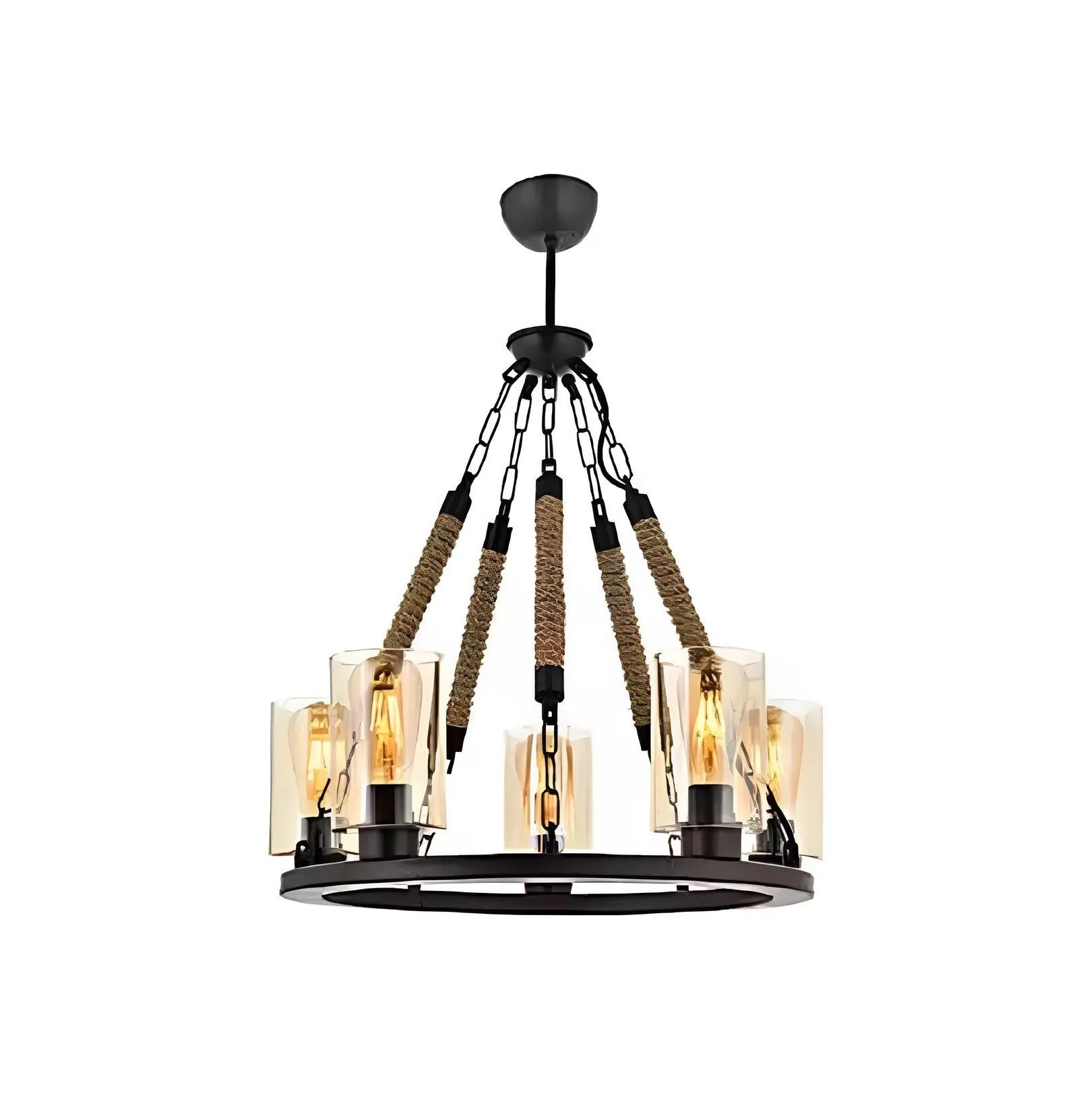 JVmoebel Hängeleuchte Kronleuchter aus Glas in Schwarz mit modernem Design, Keine Funktionen, Leuchtmittel wechselbar, Made in Europa