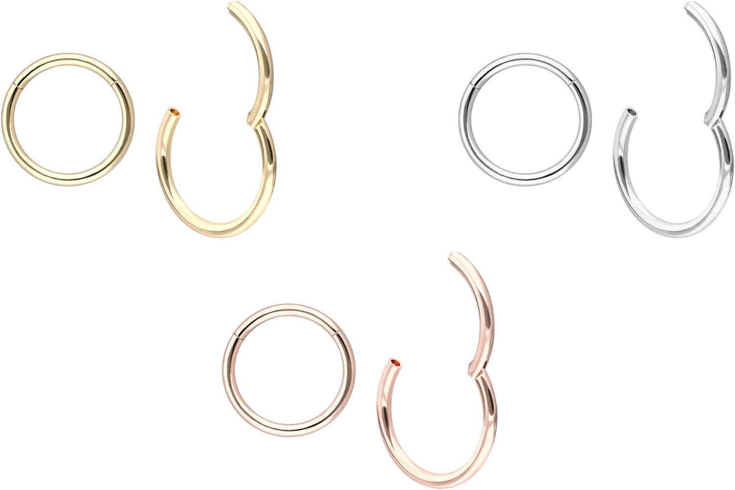 PIERCINGLINE Nasenpiercing 14/18 Karat Gold Segmentring Clicker Ohrpiercing günstig online kaufen