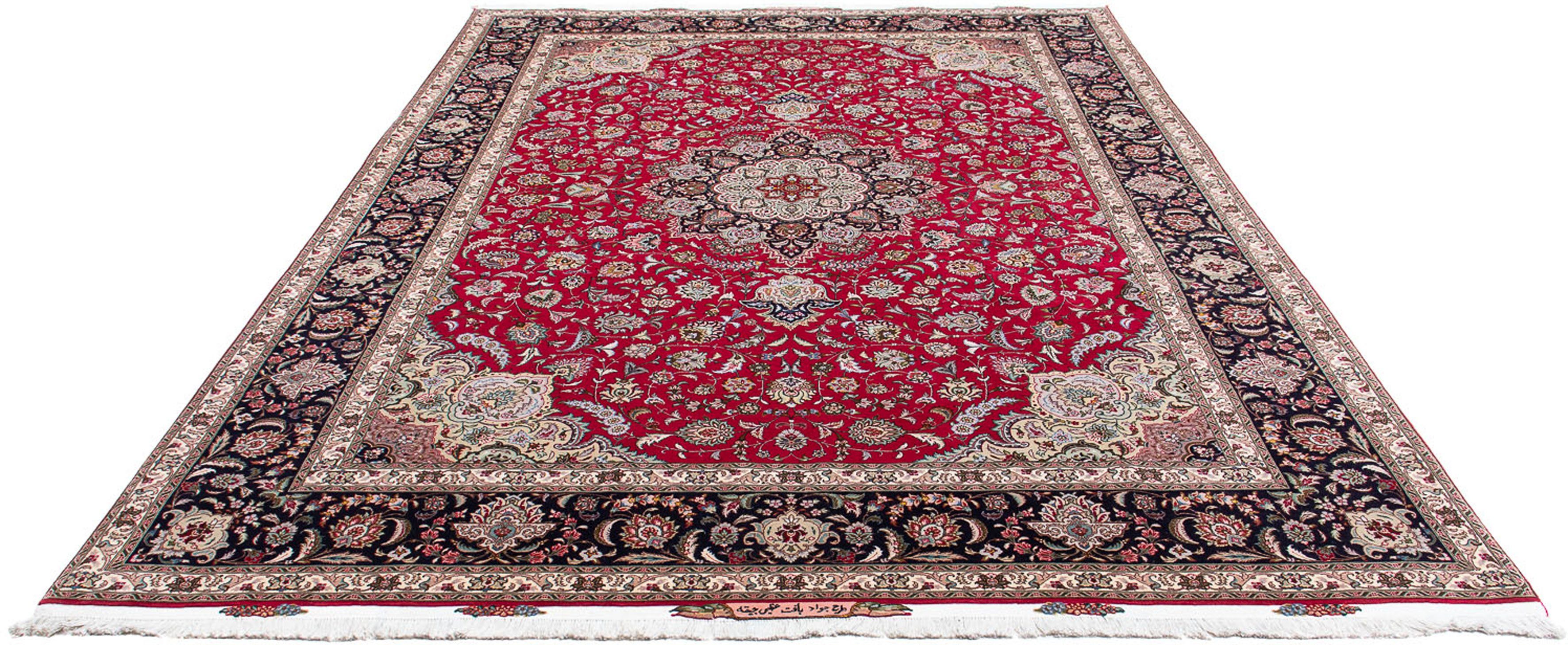 Orientteppich Perser - Täbriz - Royal - 350 x 250 cm - rot, morgenland, rechteckig, Höhe: 7 mm, Wohnzimmer, Handgeknüpft, Einzelstück mit Zertifikat | Kurzflor-Teppiche