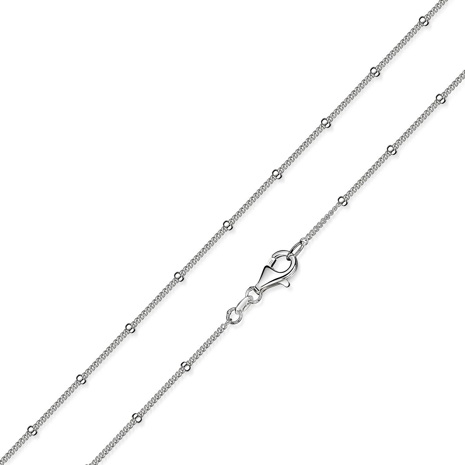 Materia Silberkette Damen Mädchen Silber Panzerkette Kugeln K80, 925 Sterling Silber – Bild 3 von 5