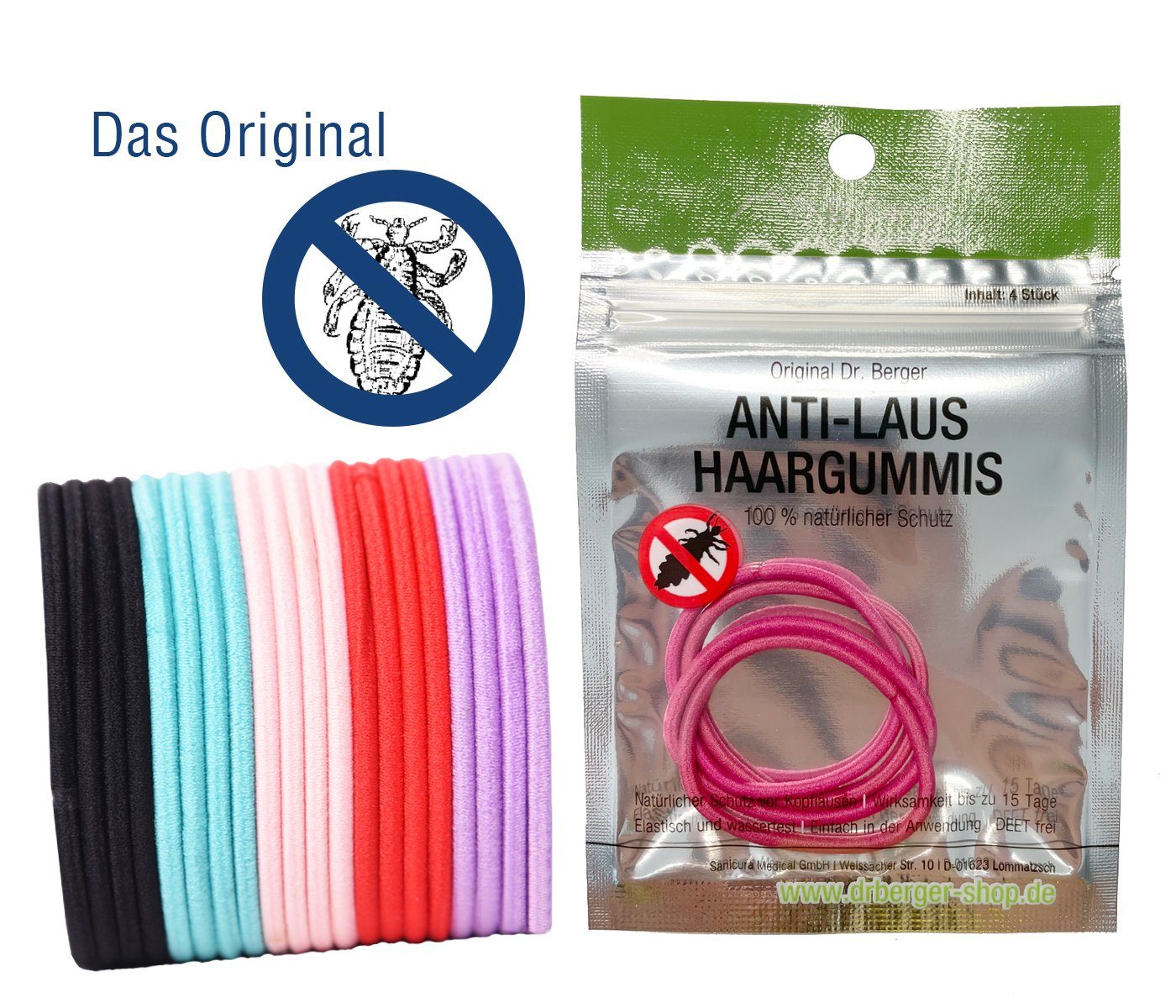 Dr. Berger Haargummi Anti-Laus Haargummis, Spar-Set, 20-tlg., 100 % natürlich - Gesunder und wirksamer Schutz bei Läusen
