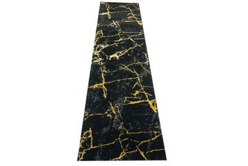 Teppich Teppich modern Wohnzimmerteppich Marmor Optik schwarz gold, Carpetia, rechteckig, Höhe: 12 mm