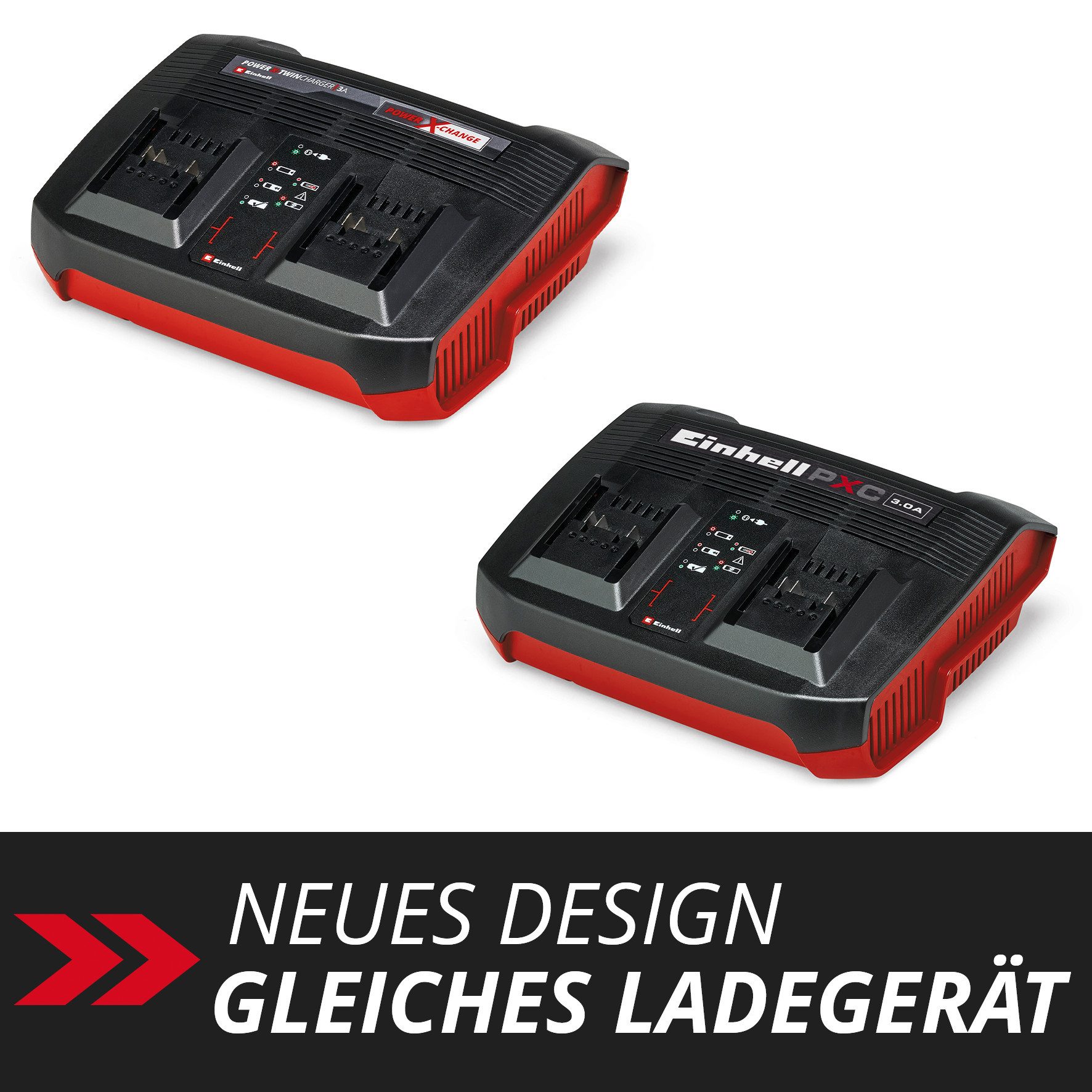 Einhell Power X-Twincharger 3A Akku-Ladestation (3000 mA, Twincharger, 3 A, Parallelladung von 2 x 18 V, 6-Stufen-Ladesystem) – Bild 2 von 4