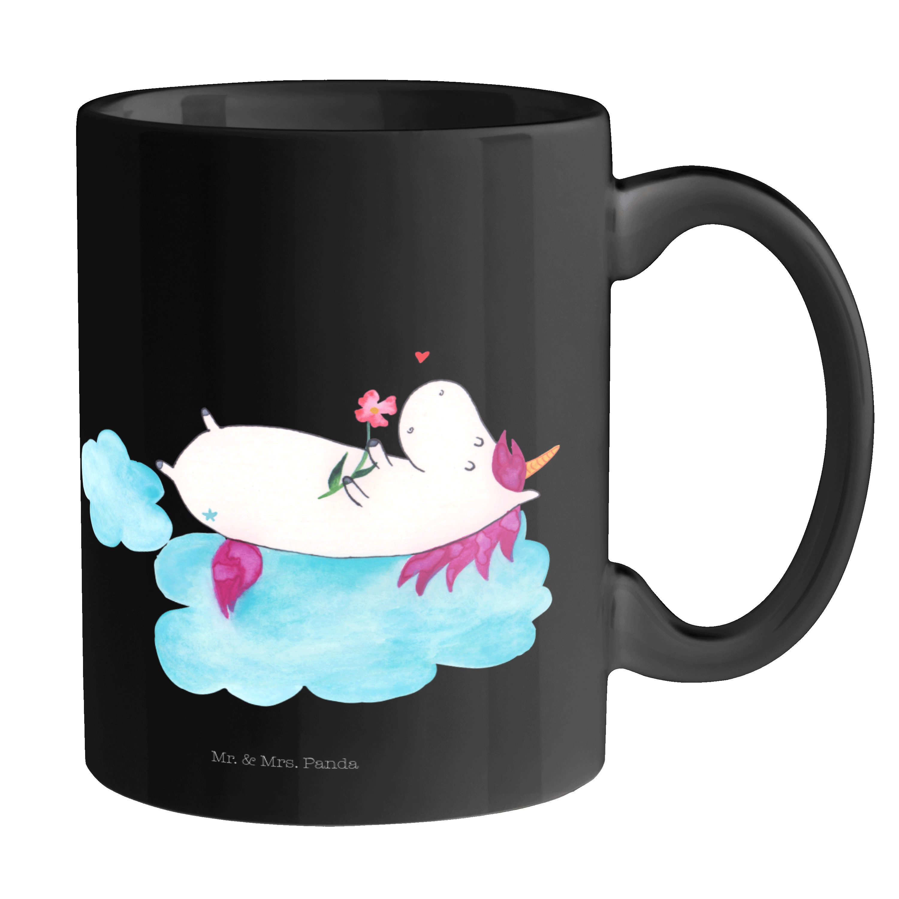 Geschenk, Schwarz Wolke Tasse - Tasse, & - Keramik Kaffeebecher, auf Panda Mr. Einhorn verliebt Mrs. Schwarz