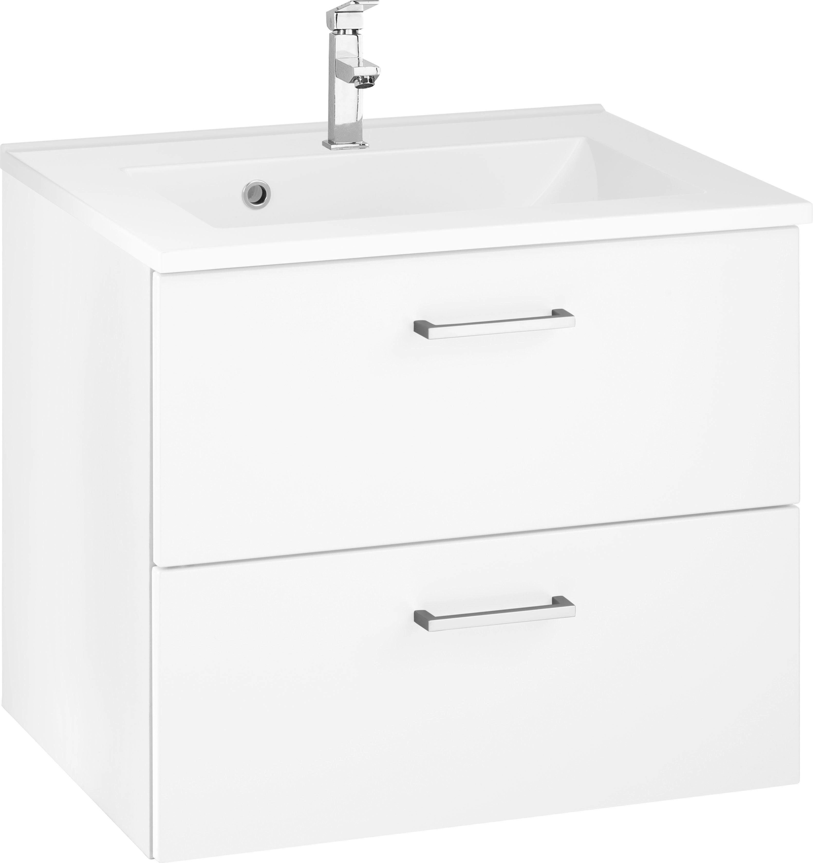 welltime Waschbeckenunterschrank Ribera Badmöbel, Waschtisch inkl. Waschbecken, Breite 60 cm