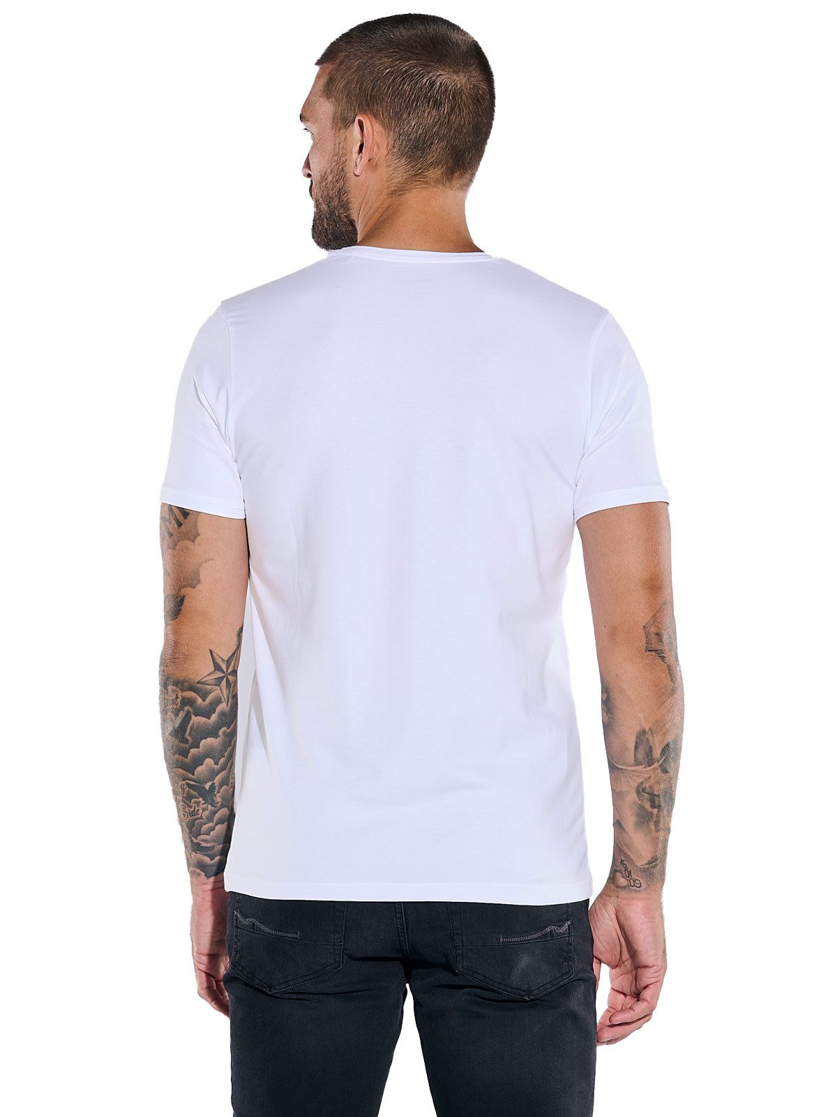 emilio adani T-Shirt Herren T-Shirt "My Favorite", Reinweiss