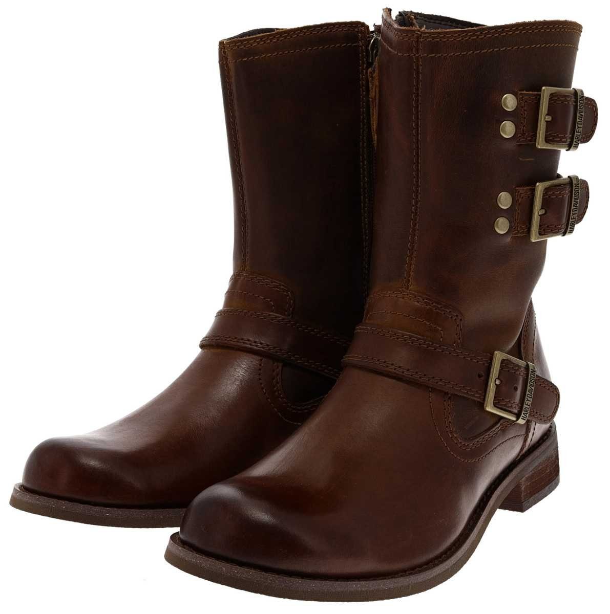 HARLEY-DAVIDSON DORILEE Braun Bikerboots Damen Leder Engineerstiefel