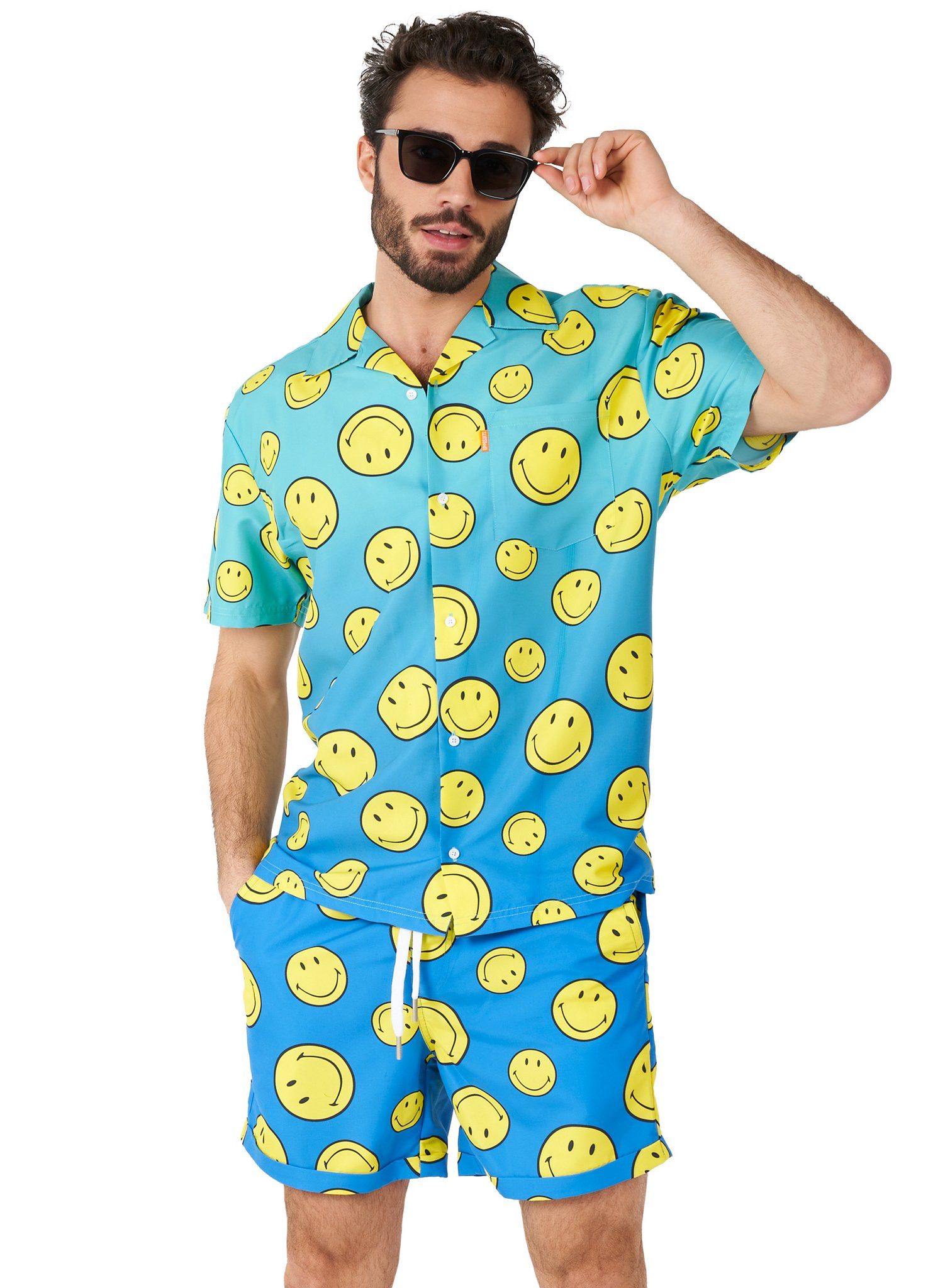Opposuits Partyanzug Smiley Summer Fade Sommer Set - Strand Outfit, Immer schön lächeln, auch wenn der Sommer schon vorbei ist!