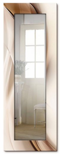 Artland Wandspiegel »Braune abstrakte Welle«, gerahmter Ganzkörperspiegel mit Motivrahmen, geeignet für kleinen, schmalen Flur, Flurspiegel, Mirror Spiegel gerahmt zum Aufhängen