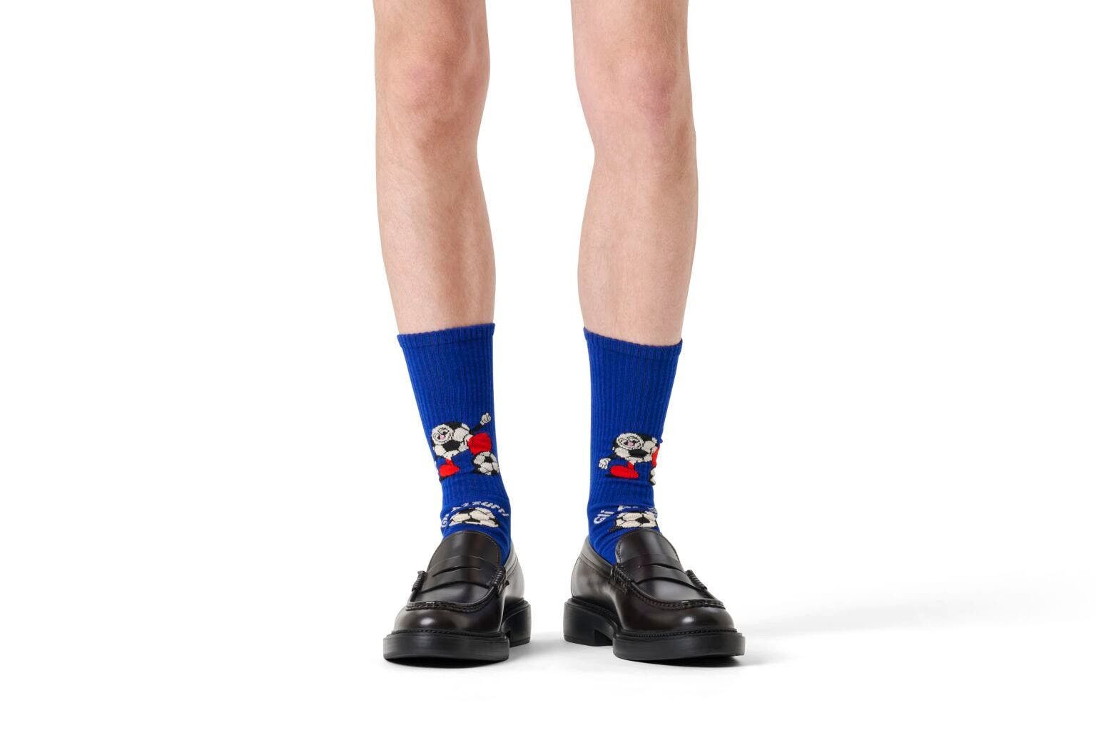 Happy Socks Socken Tagessocke Crew Team Italy Football Sneaker blau - 1 Paar