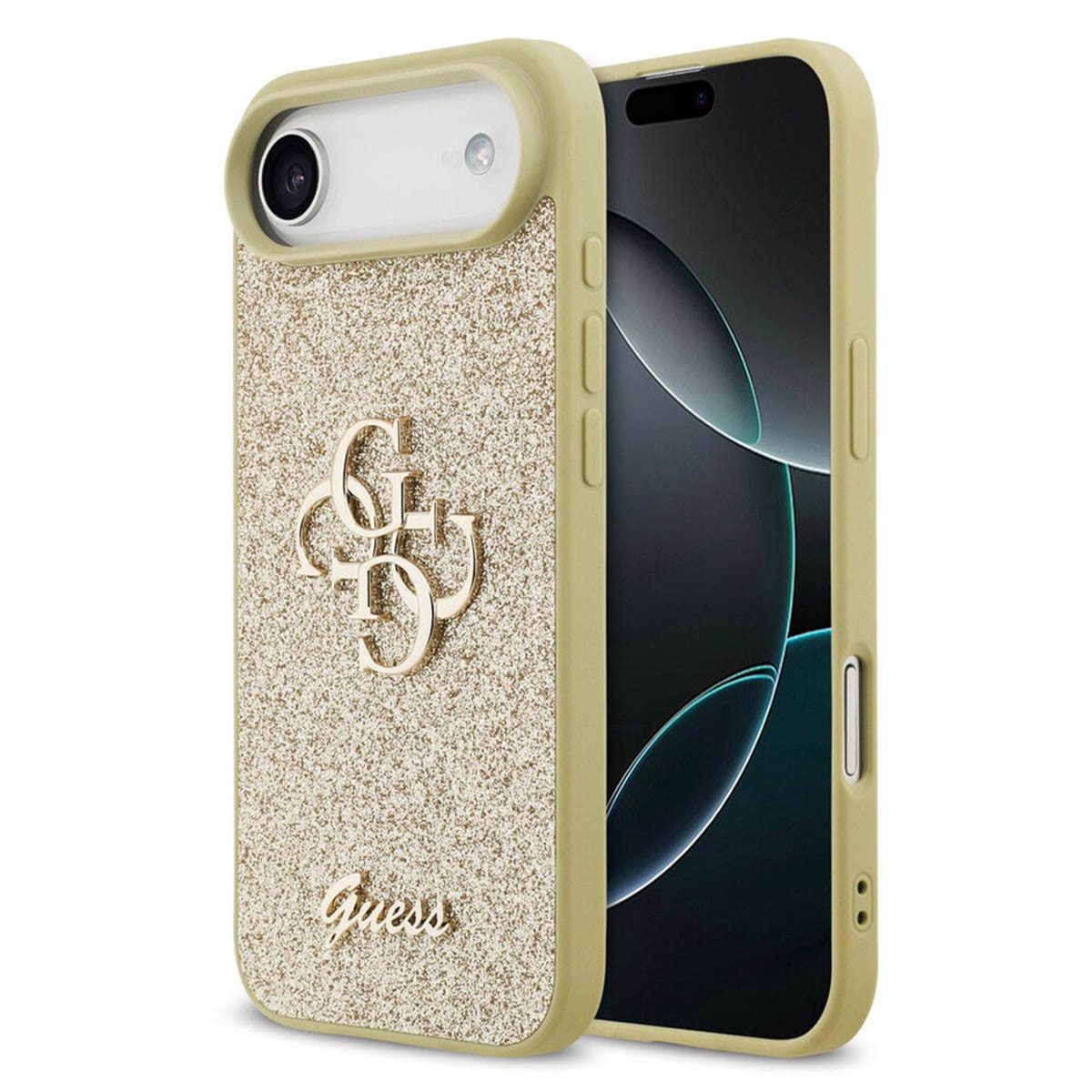 Guess Backcover Guess 4G Metal Logo Back Cover mit Glitter Apple iPhone Air - Gold