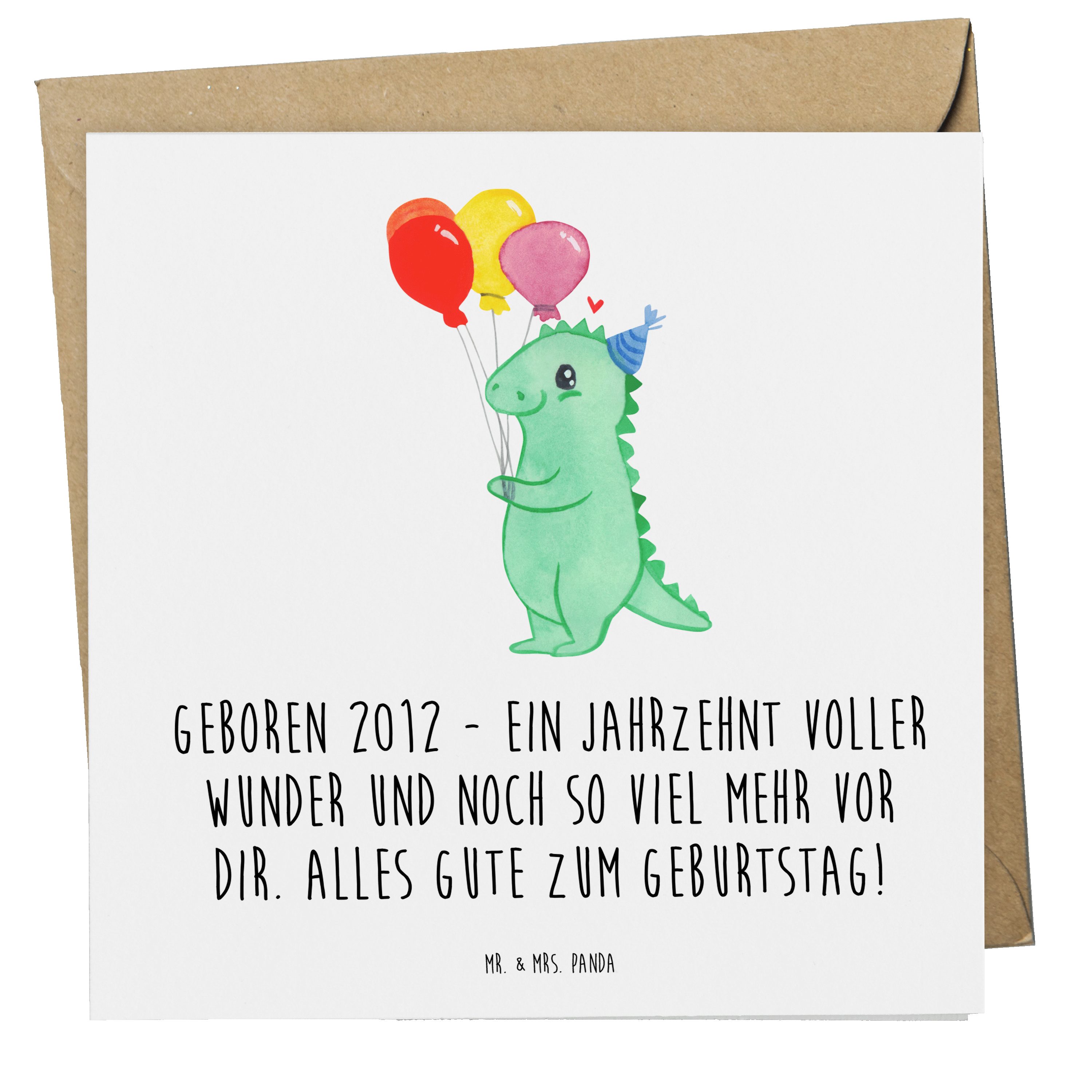 Grußkarte 2012 Geburtstag - Weiß - Geschenk, Alles Gute zum Geburtstag, Jahrgan