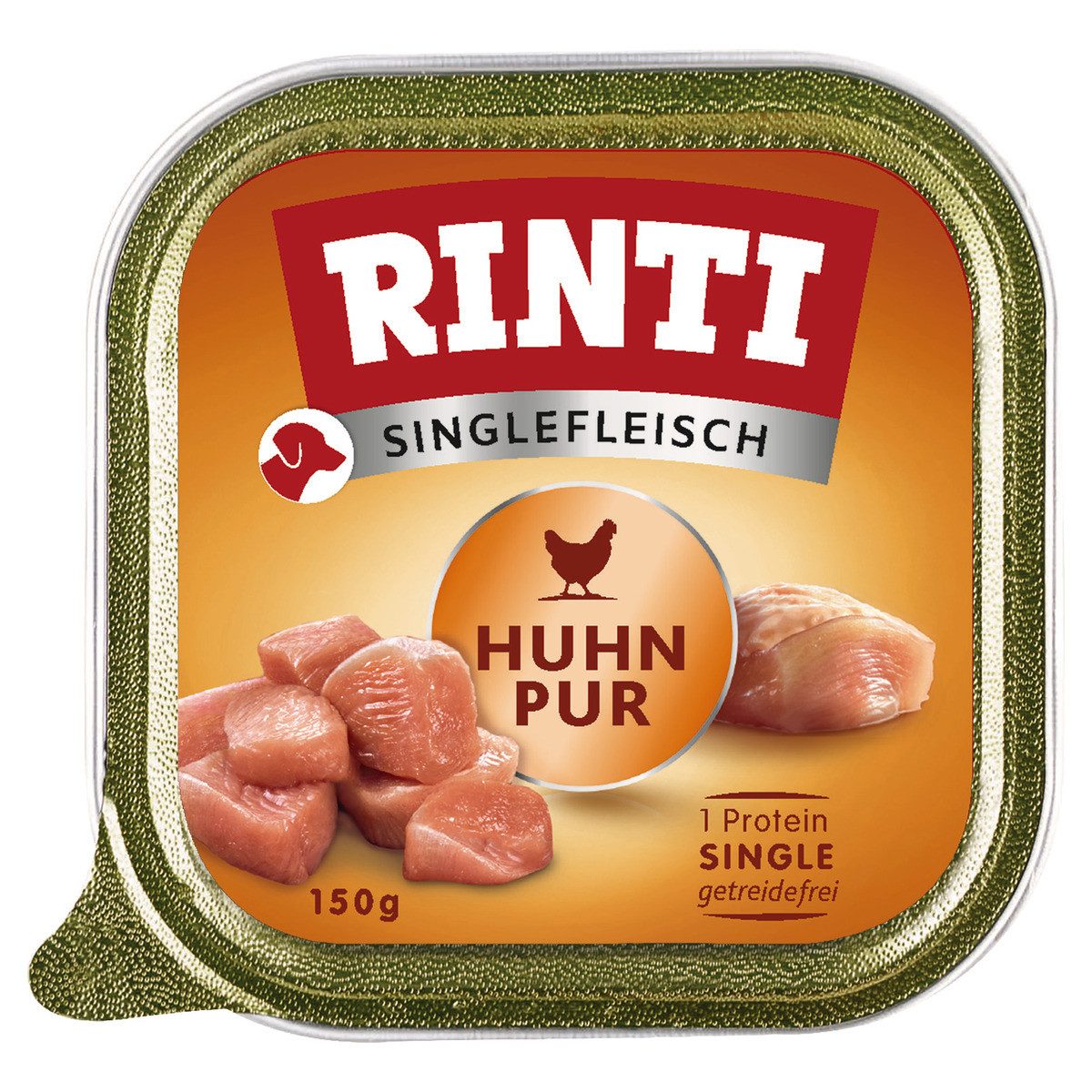 Rinti Singlefleisch Huhn Pur 150 g - 10 Stück, für: Hund