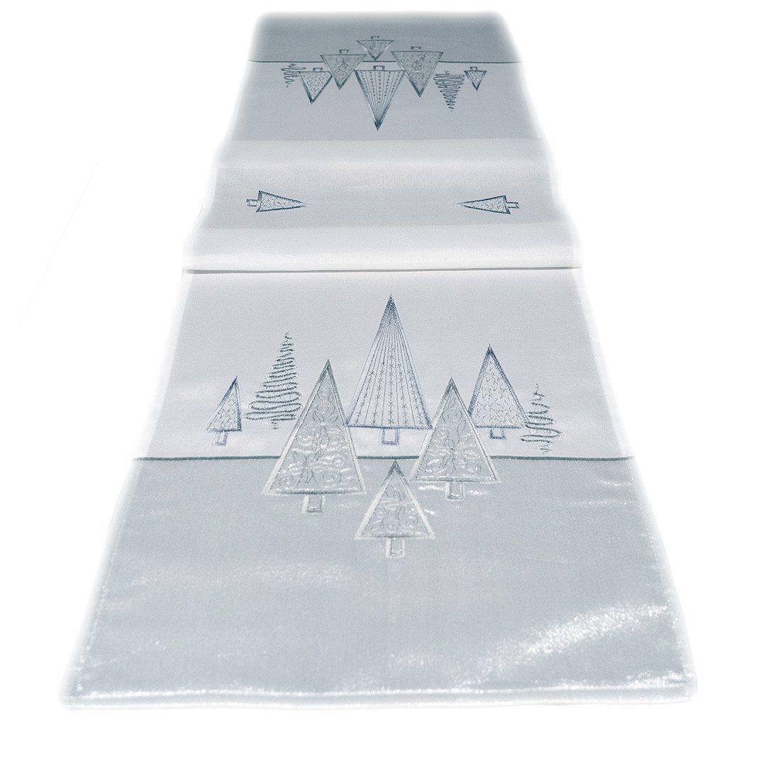 texpot Tischdecke Tischläufer Stickerei Tannenbäume Winter Weihnachten Deko (1-tlg)