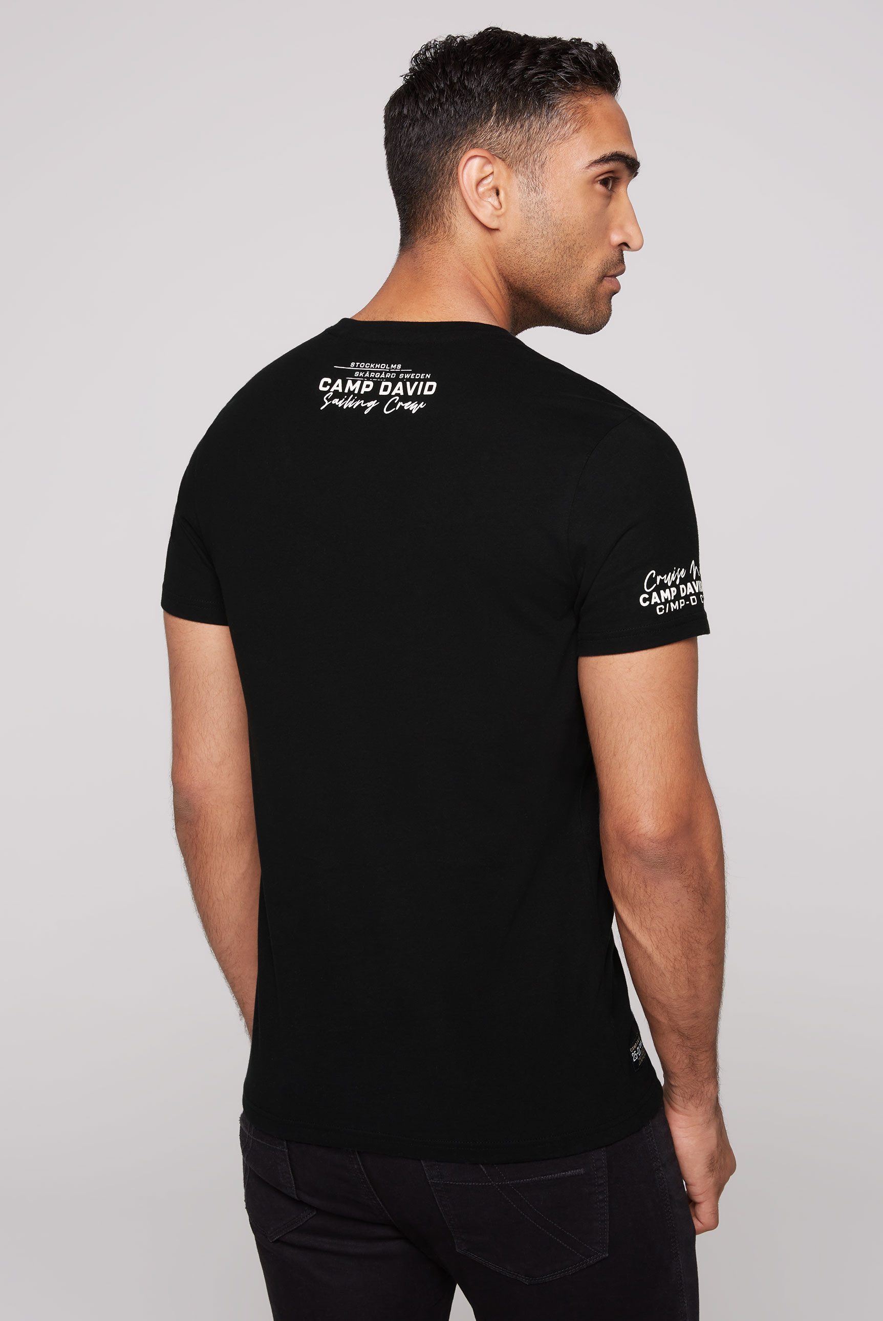 CAMP DAVID V-Shirt mit maritimen Prints günstig online kaufen