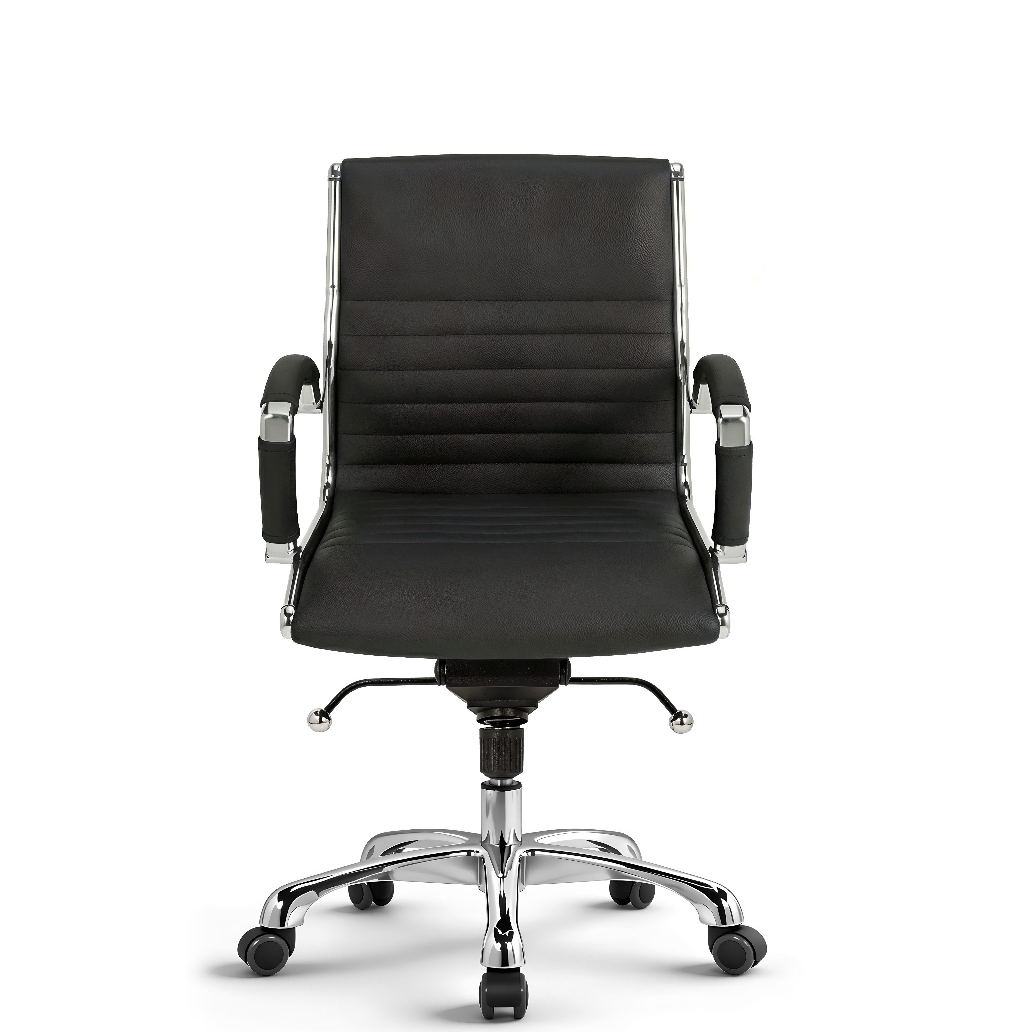 Versee Bürostuhl VERSEE Montreal Schreibtischstuhl Leder - ergonomisch, bis 150kg (Drehstuhl für Home Office und Büro), mit Lendenstütze, höhenverstellbar, gepolstert, Wippmechanik