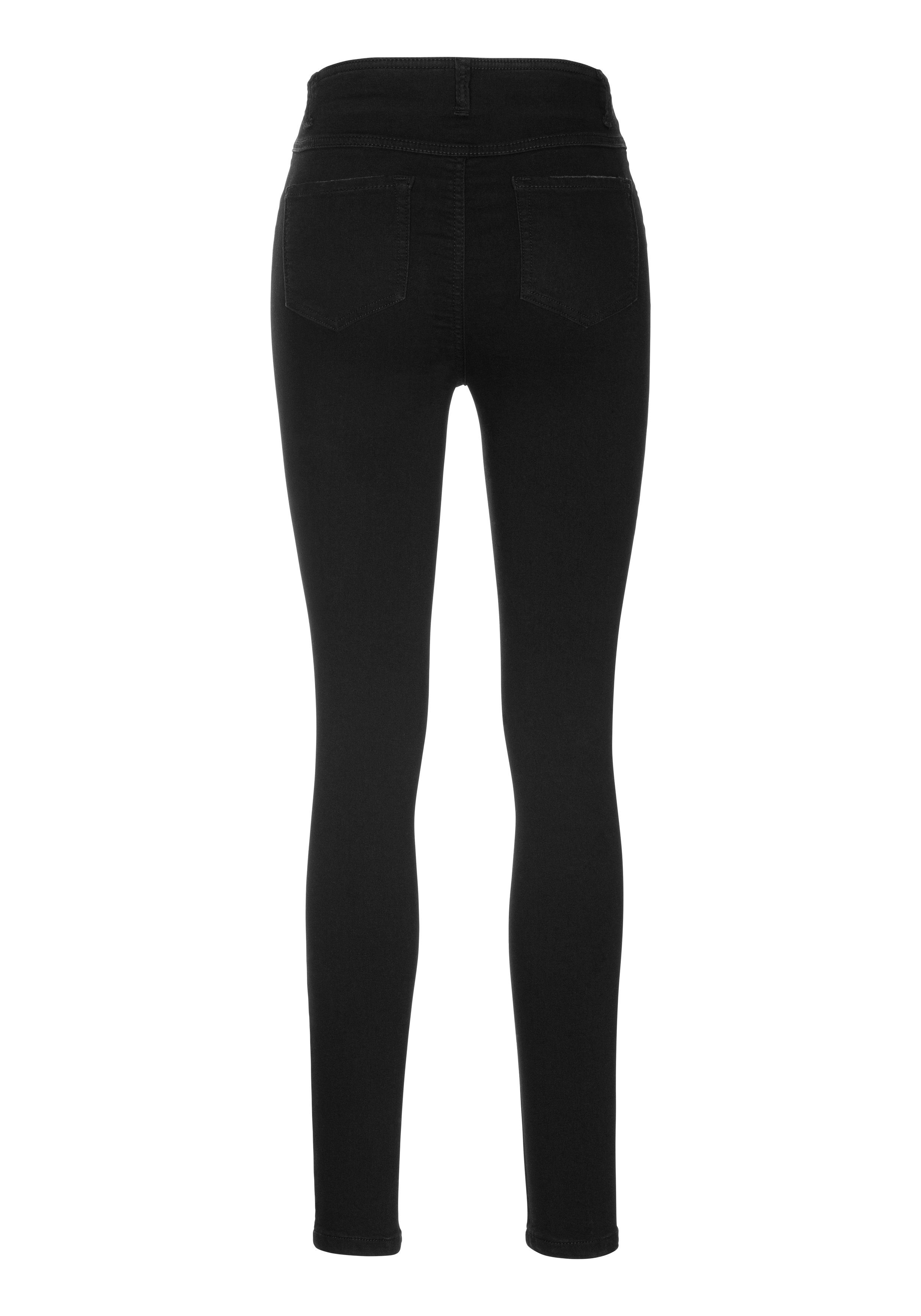 Waist Skinny-fit-Jeans Arizona Ultra black-washed High Stretch